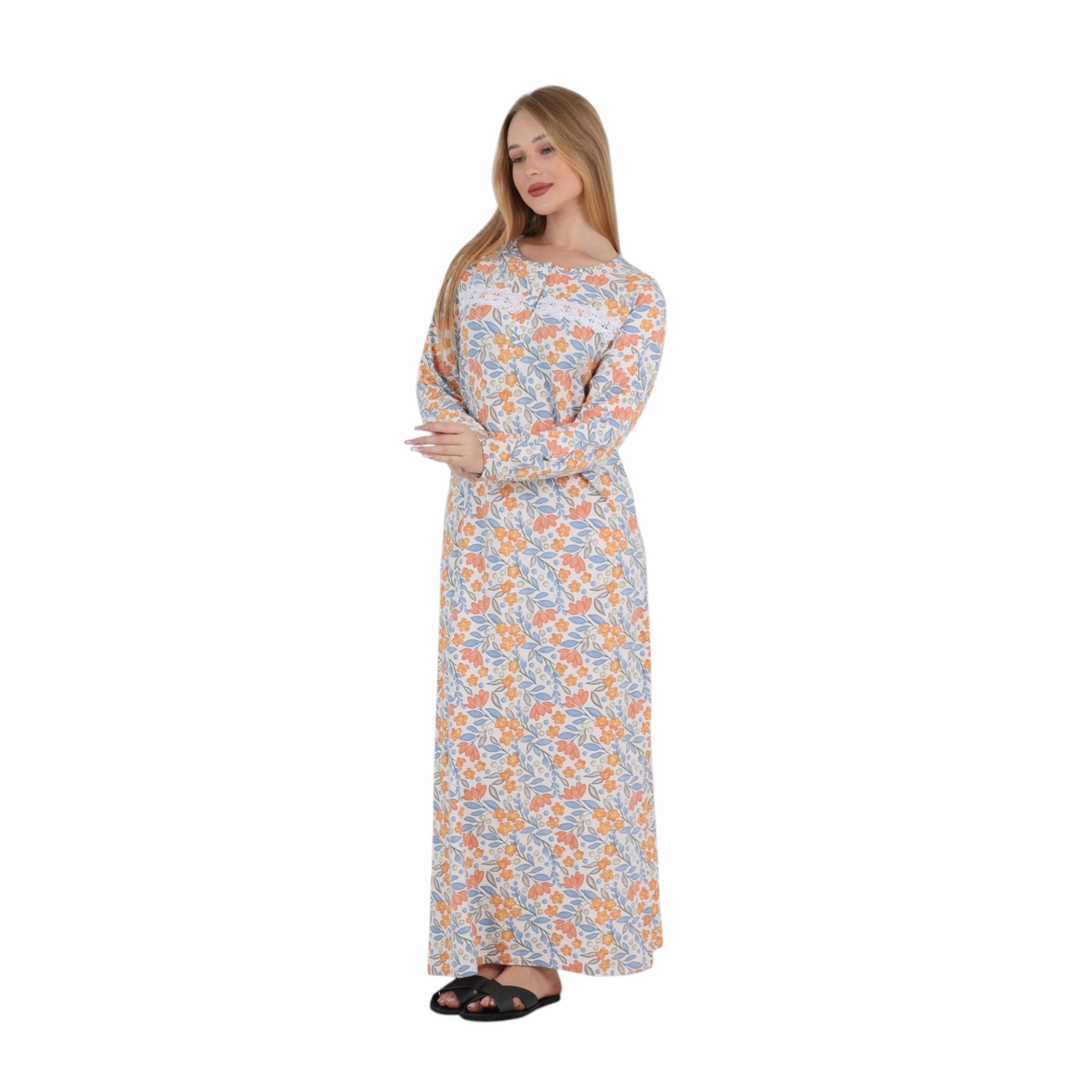 Floral Printed Maxi Abaya