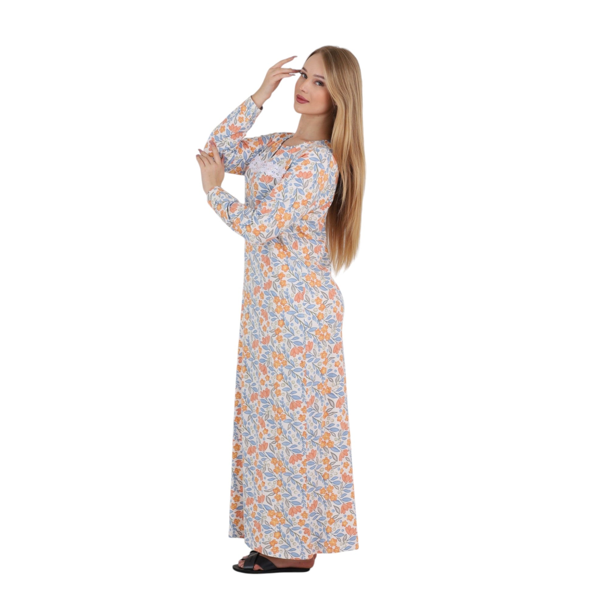 Floral Printed Maxi Abaya