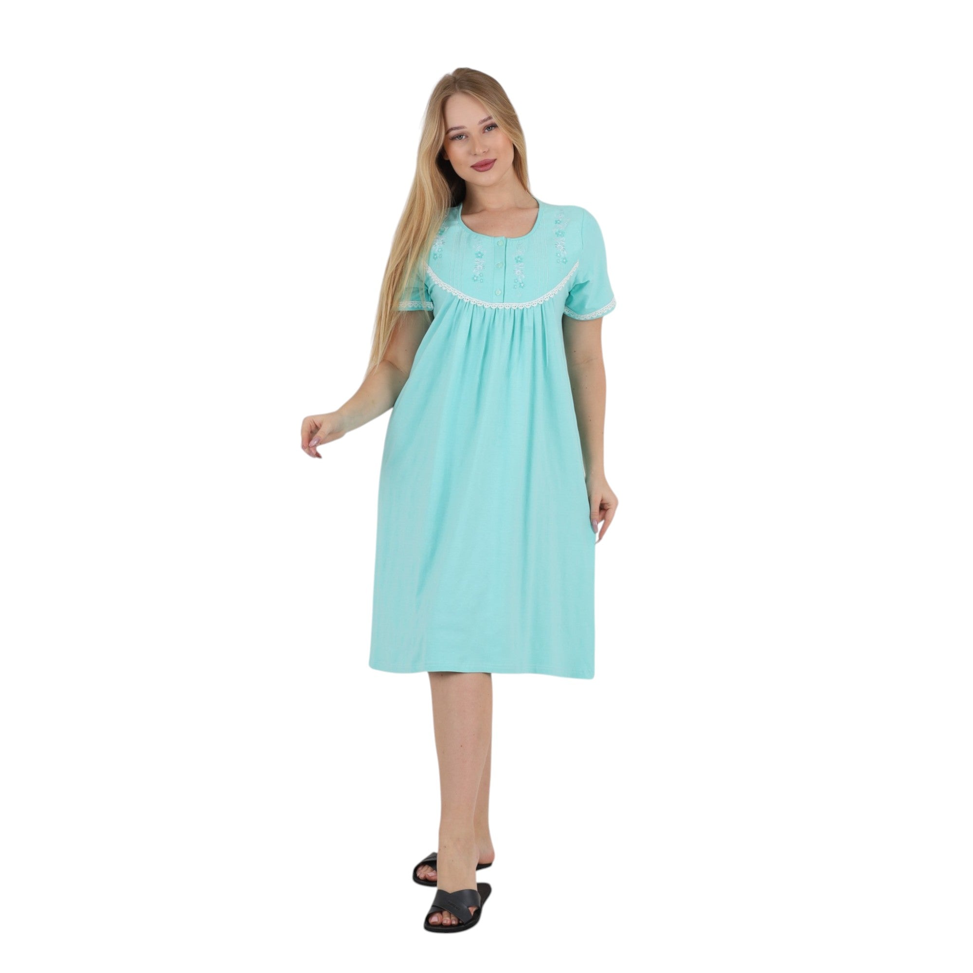 Floral Embroidered Lace Nightgown