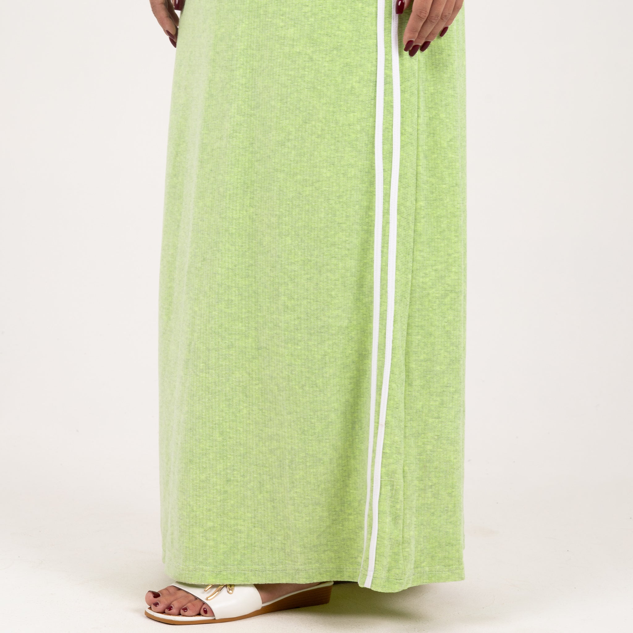Striped Zip Maxi Abaya