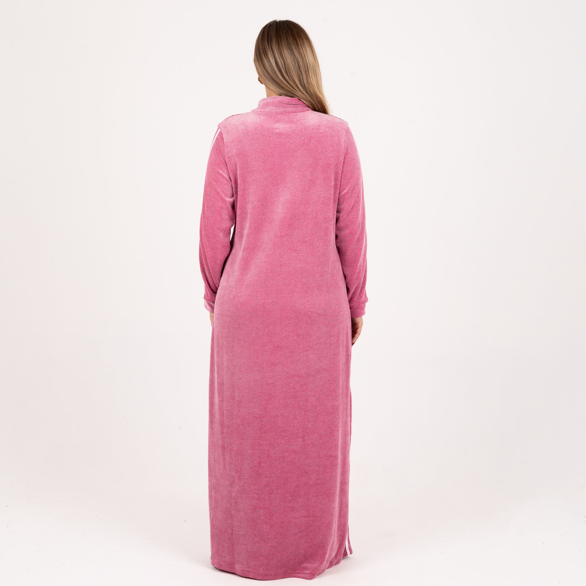 Striped Zip Maxi Abaya