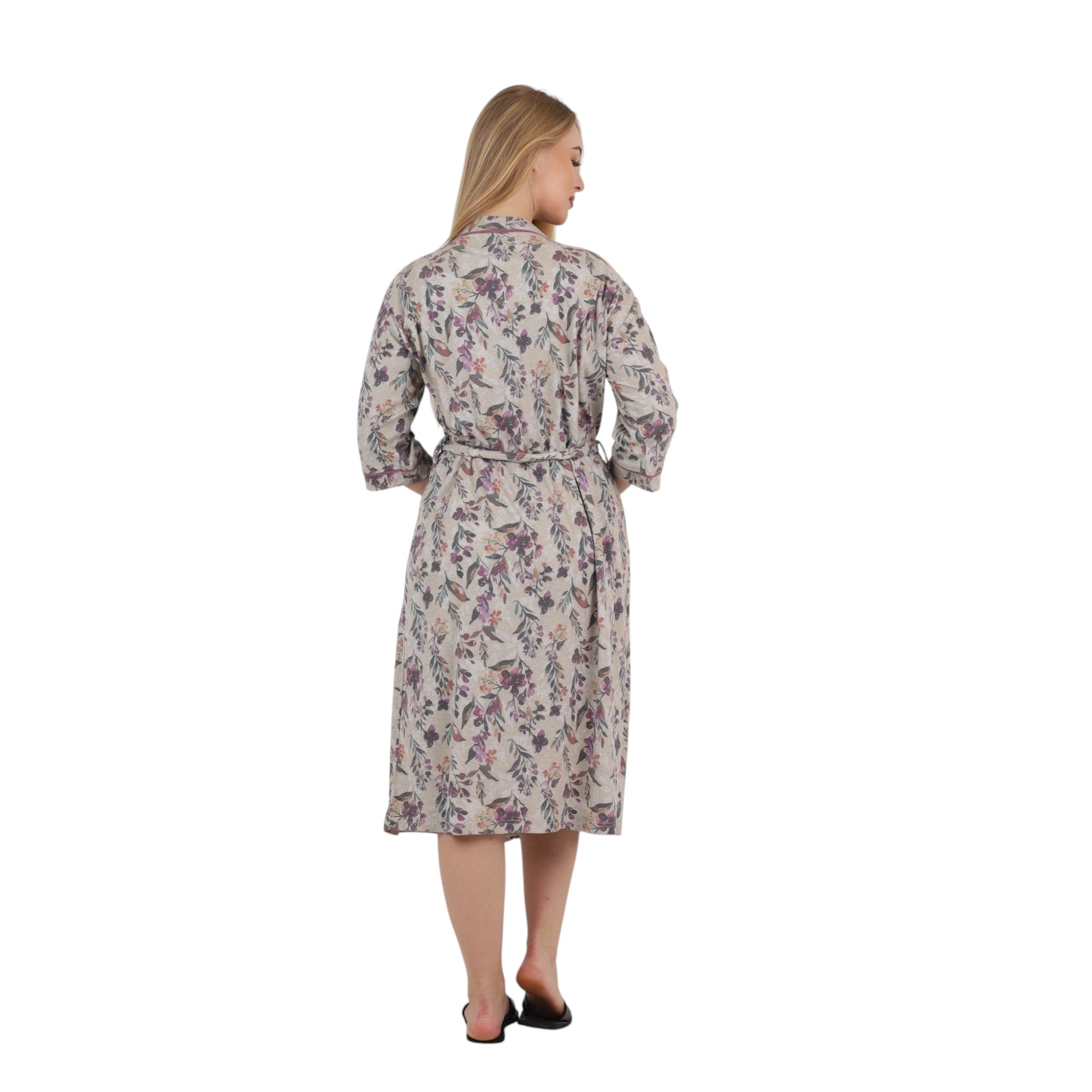 Floral Printed Belted Robe