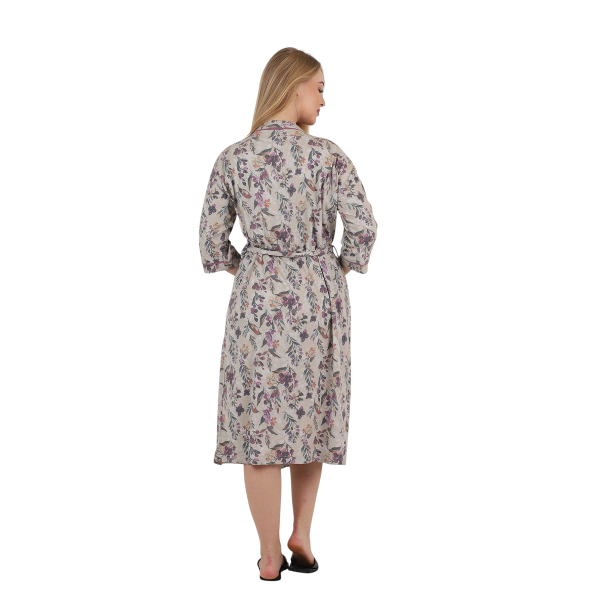 Floral Printed Belted Robe