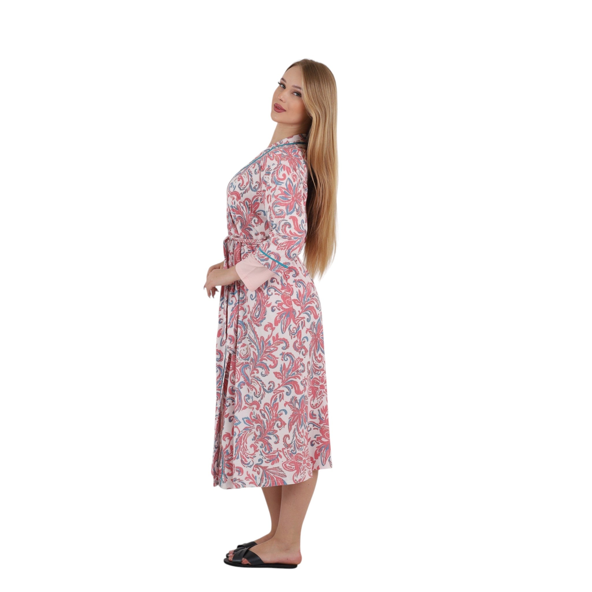 Paisley Belted Long Robe