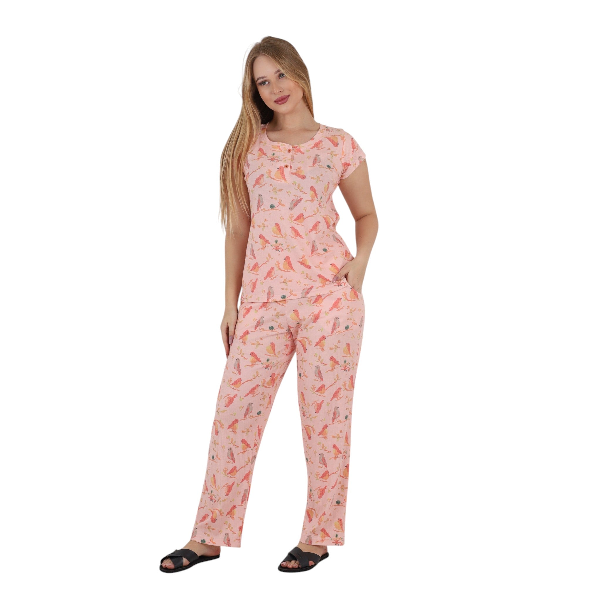 Bird Print Casual Pajama