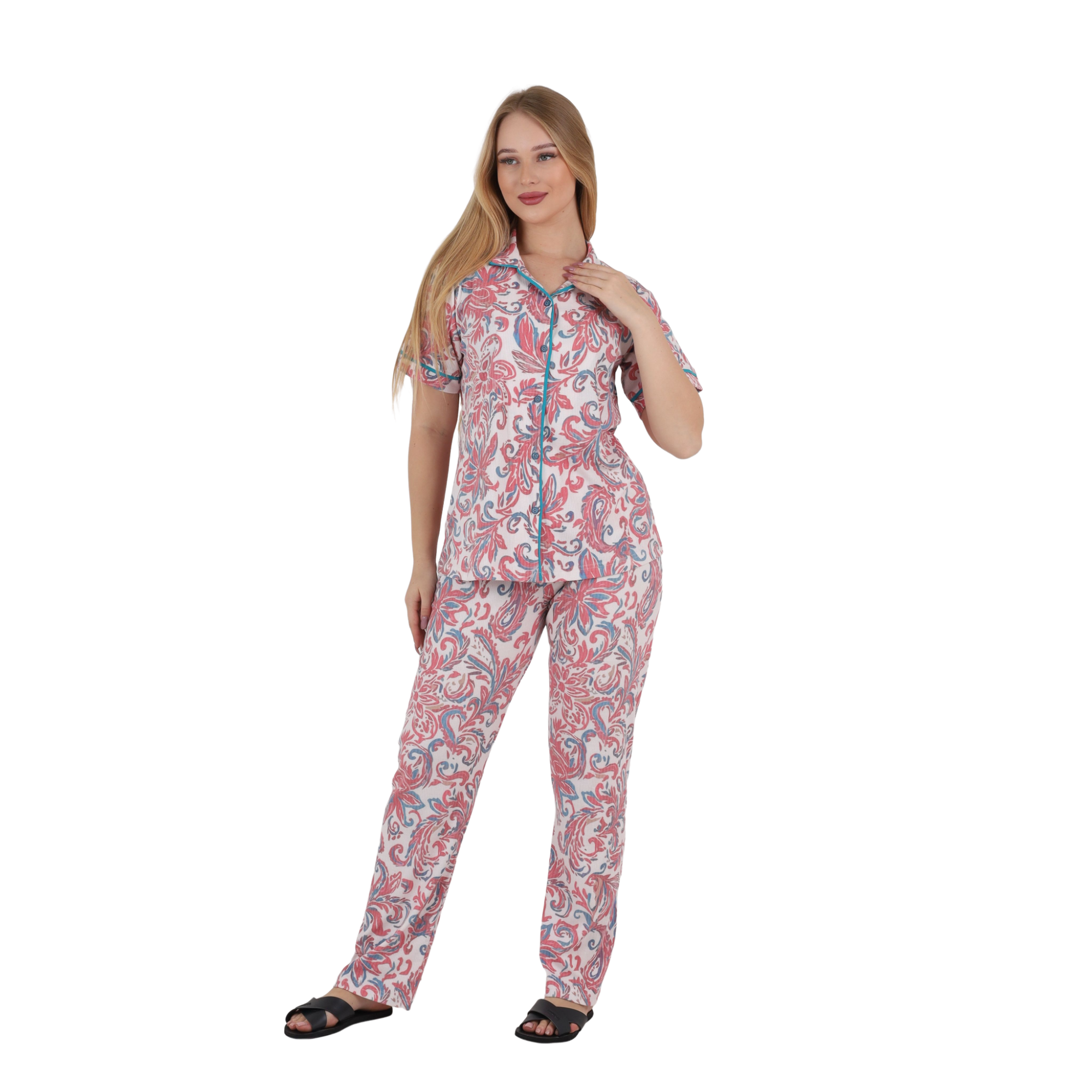 Classic Floral Button-Up Pajama