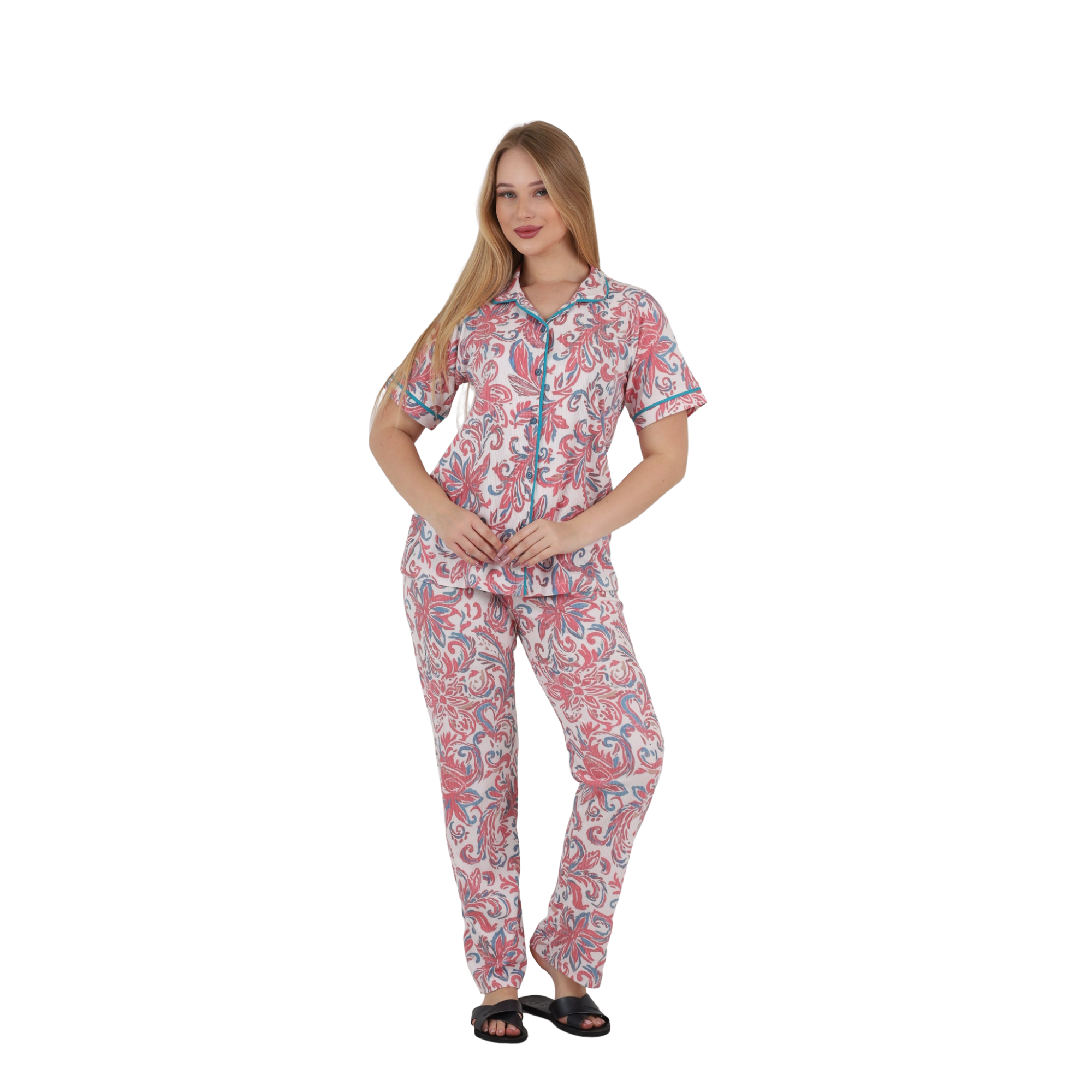 Classic Floral Button-Up Pajama
