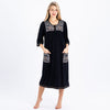 Embroidered Cotton Nightdress with 3/4 Sleeves – Soft, Stylish & Comfortable