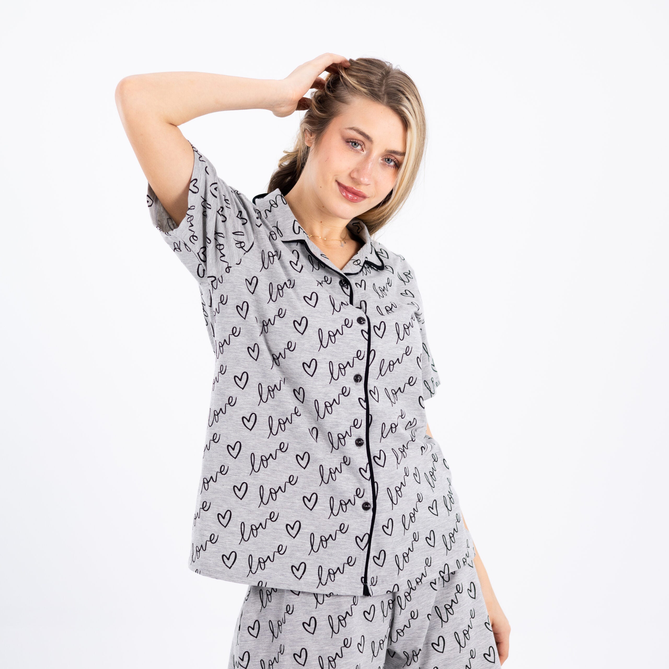 Classic Short Pajama Set with Half Sleeves – Timeless Comfort & Style