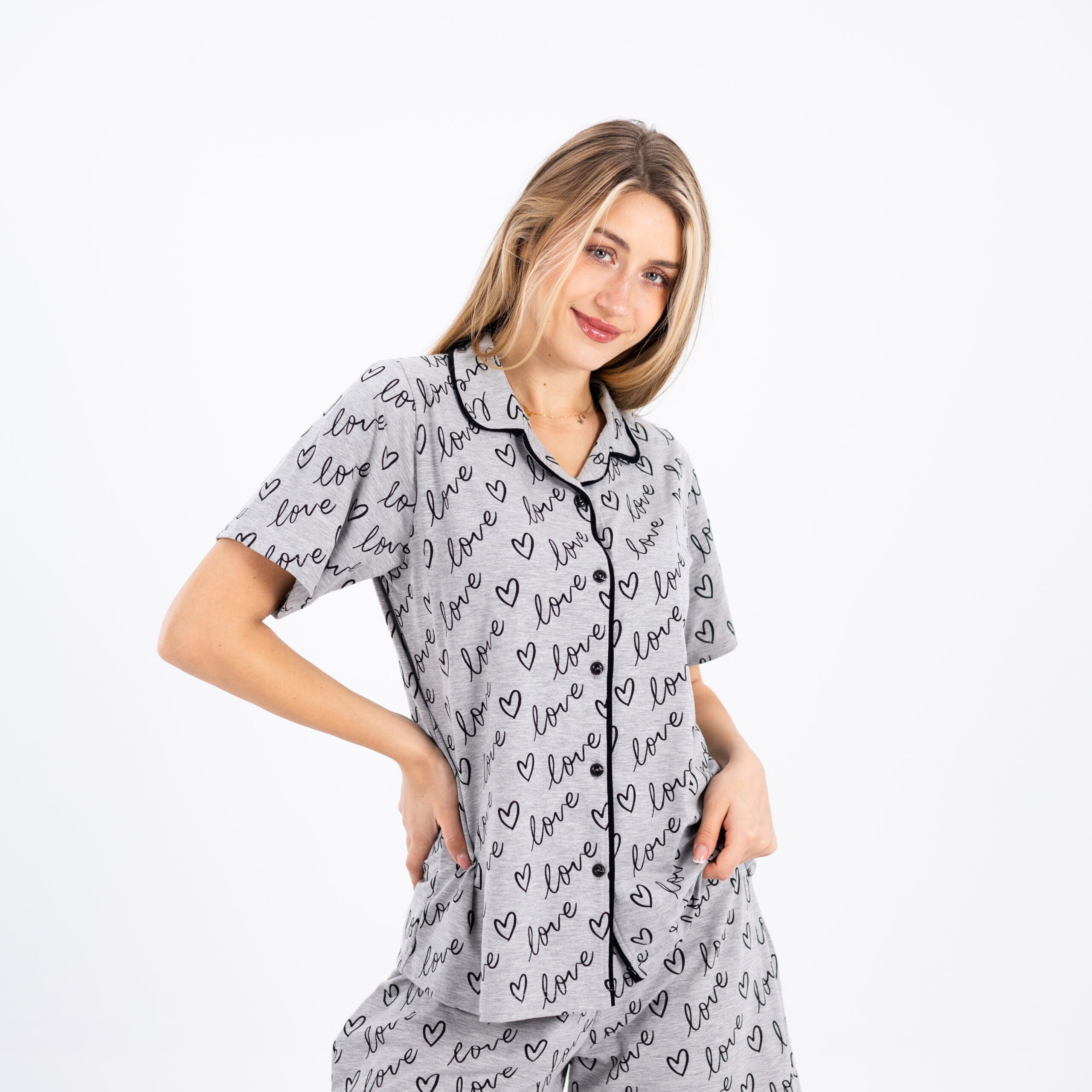 Classic Short Pajama Set with Half Sleeves – Timeless Comfort & Style