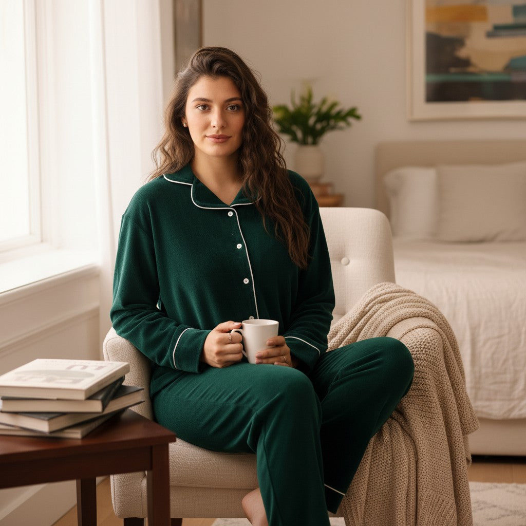 Misk Classic Velvet Pajama Set | FW26