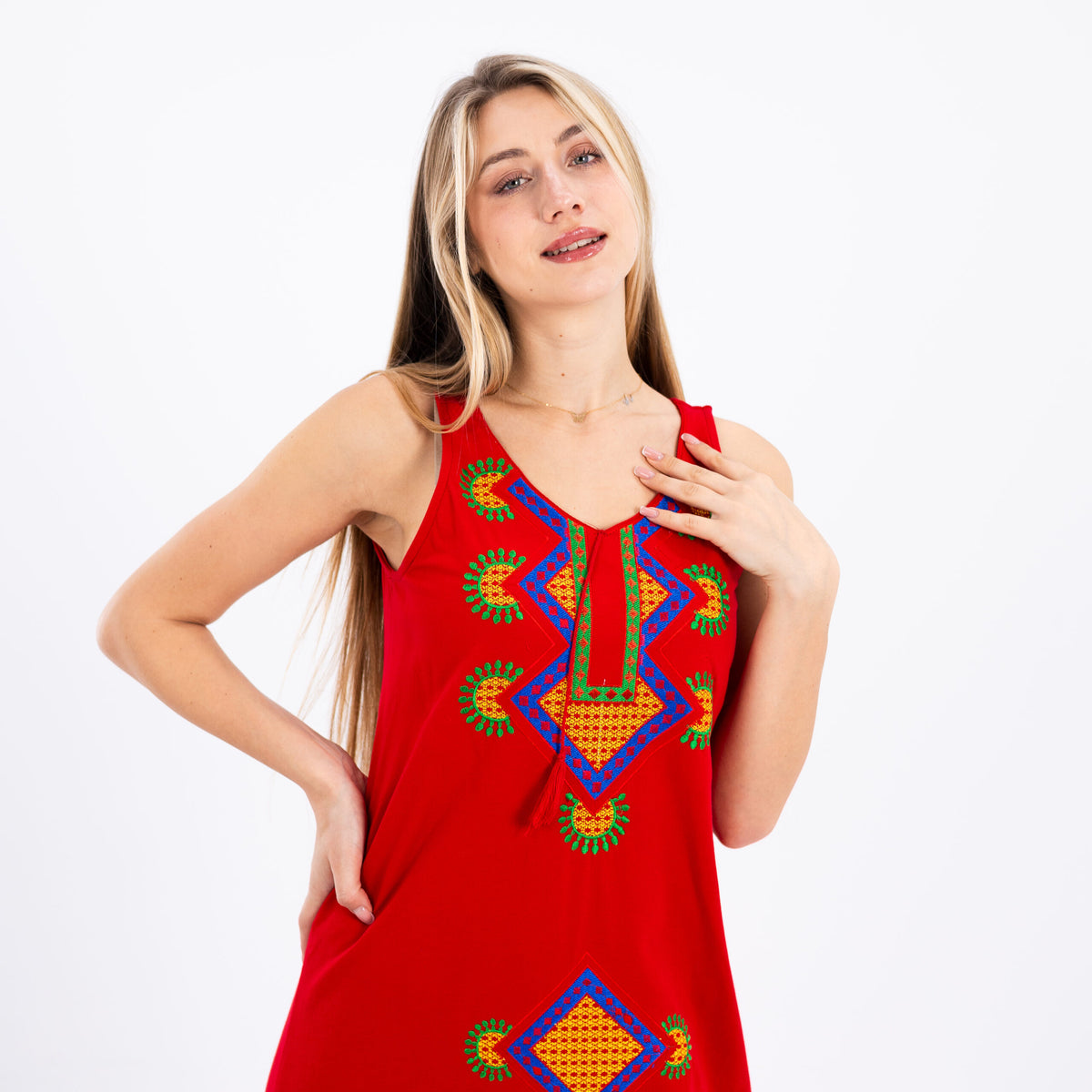 Sleeveless Embroidered Nightgown