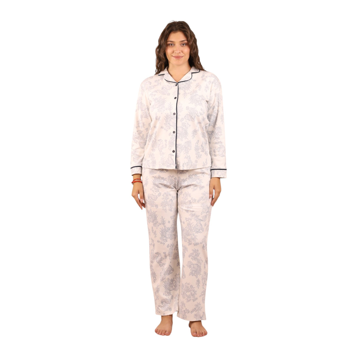 Classic Printed Buttoned Pajama Set | FW26