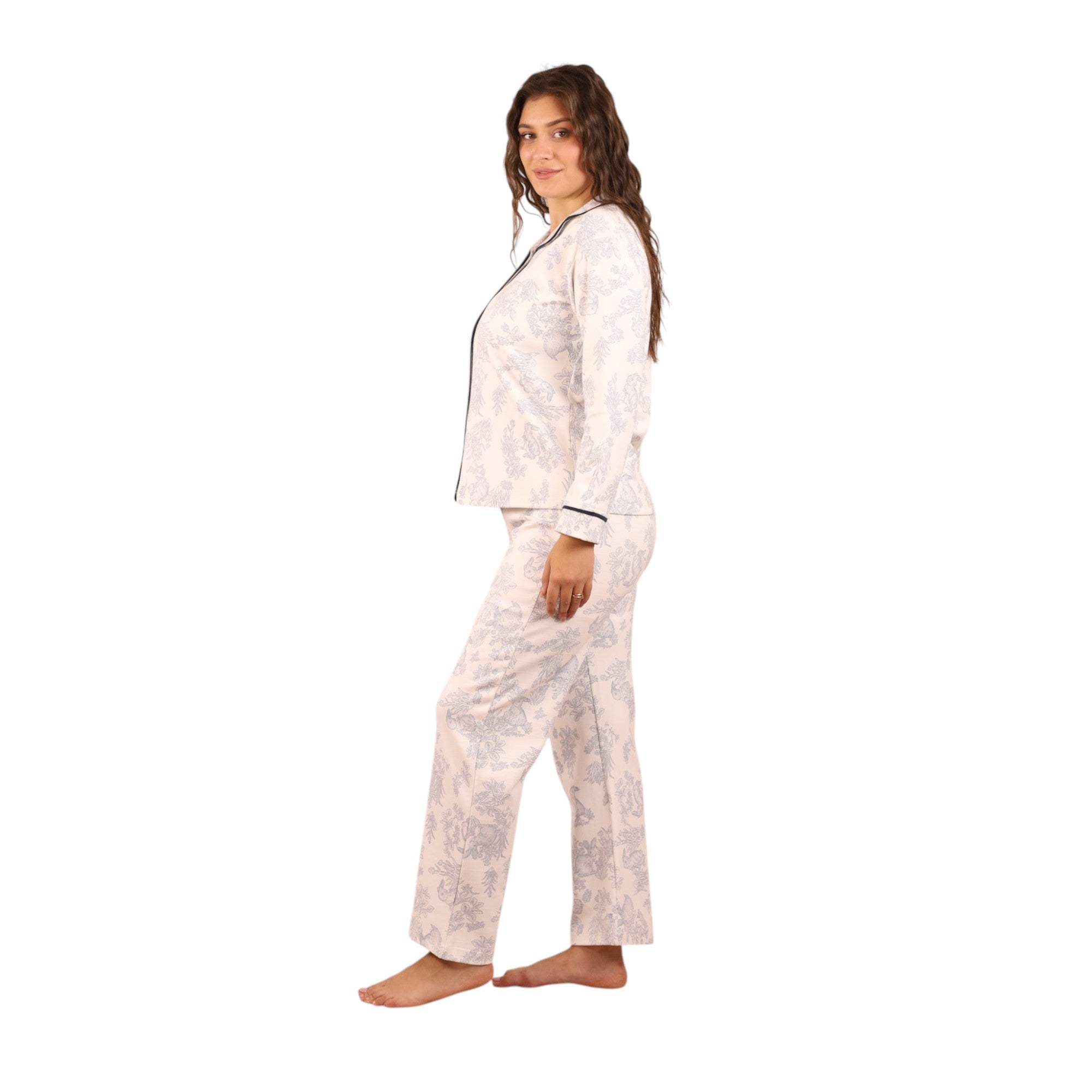 Classic Printed Buttoned Pajama Set | FW26