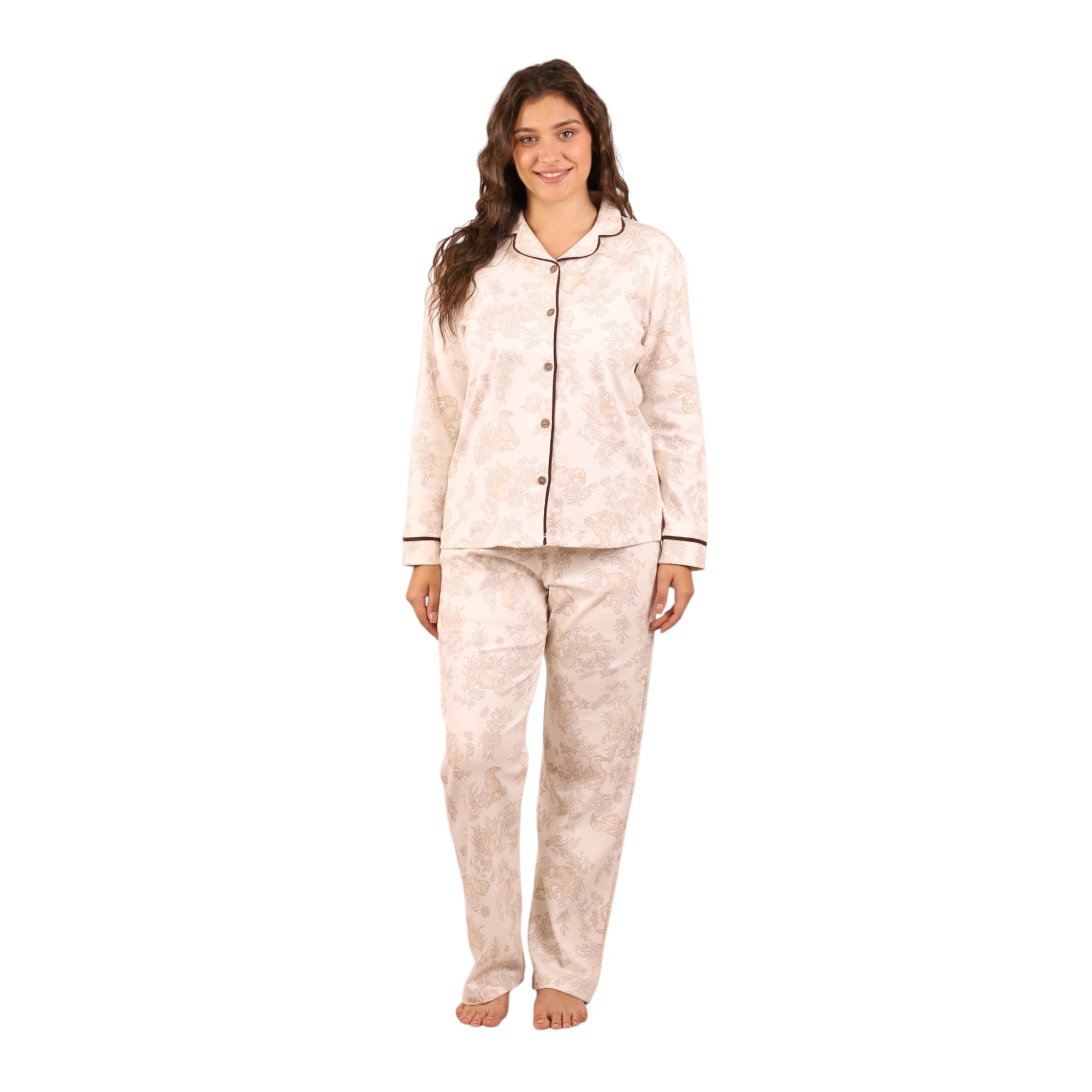 Classic Printed Buttoned Pajama Set | FW26