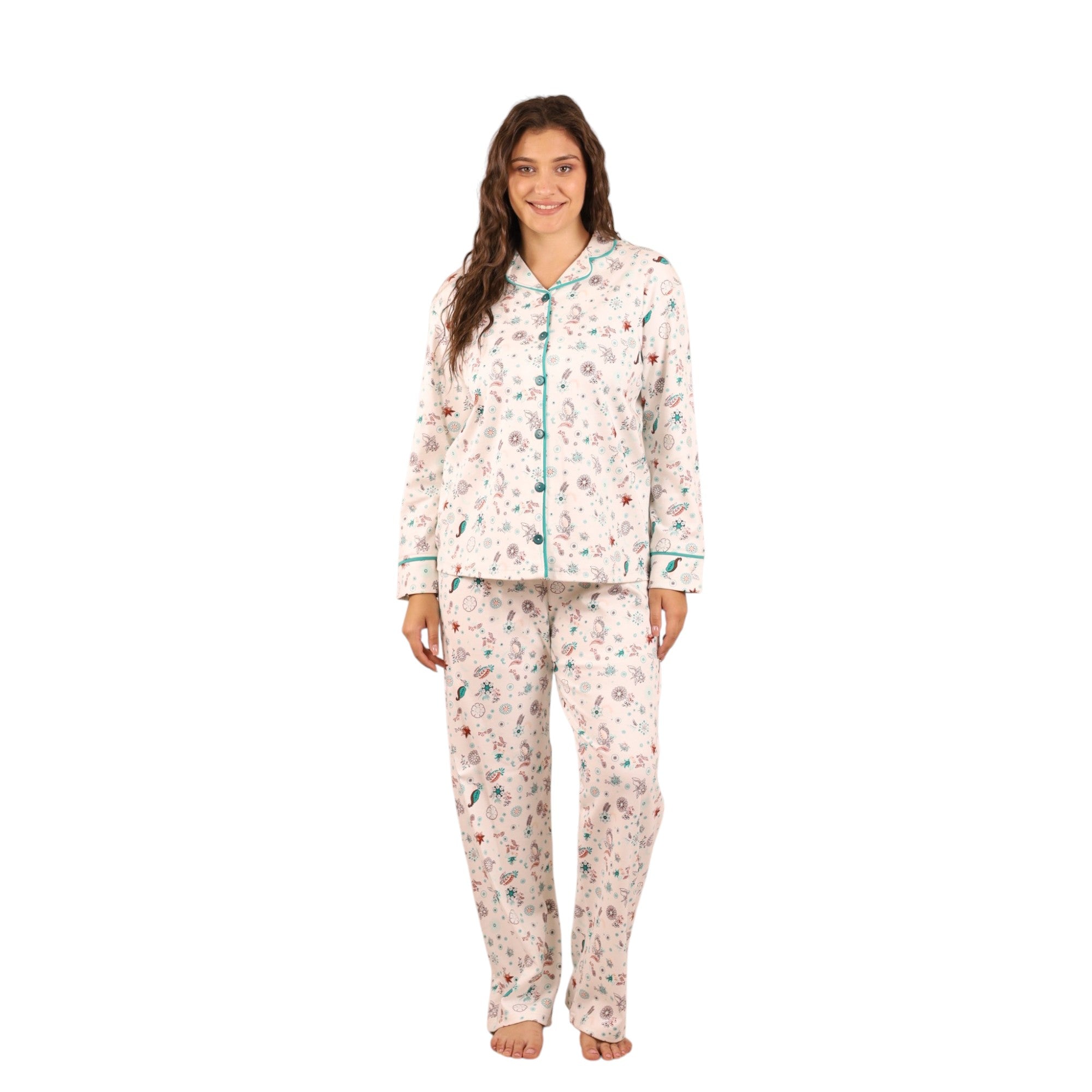 Printed Buttoned Pajama Set | FW26