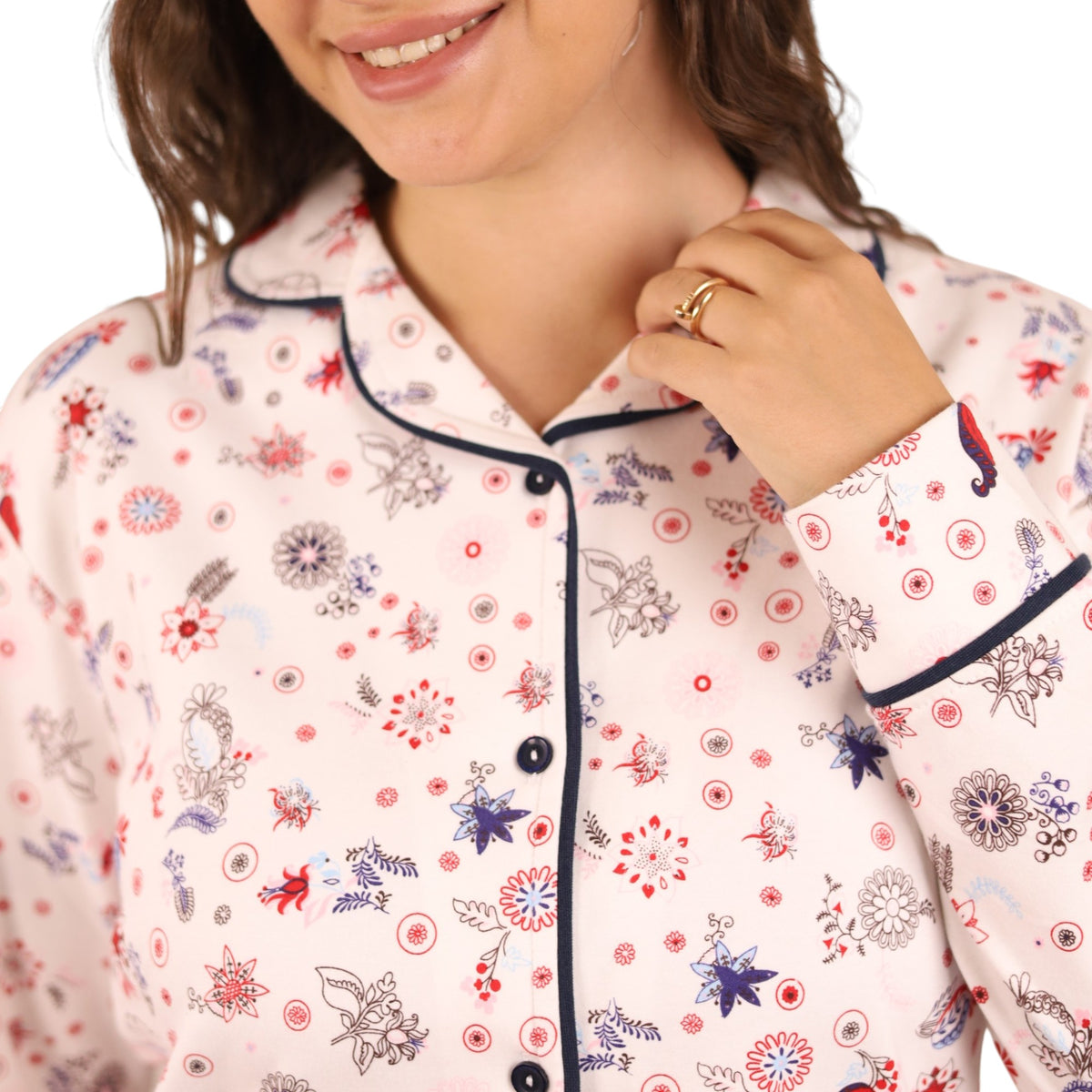 Classic Printed Buttoned Pajama Set | FW26