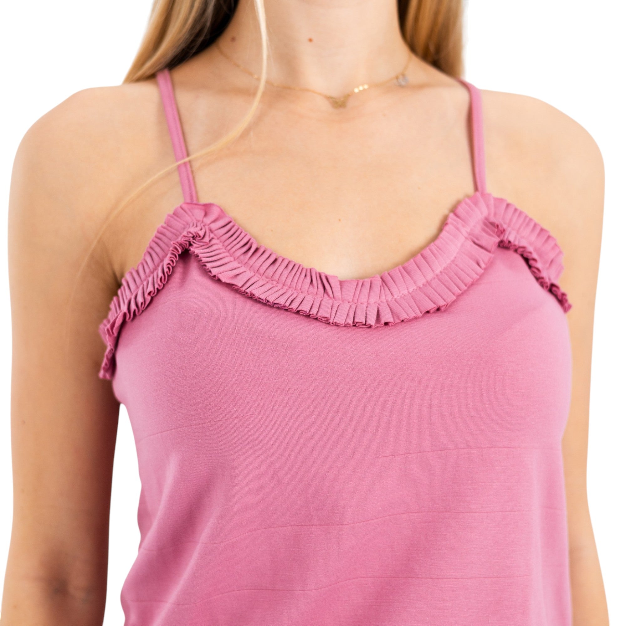 Heart Print Pajama-Ruffle Top