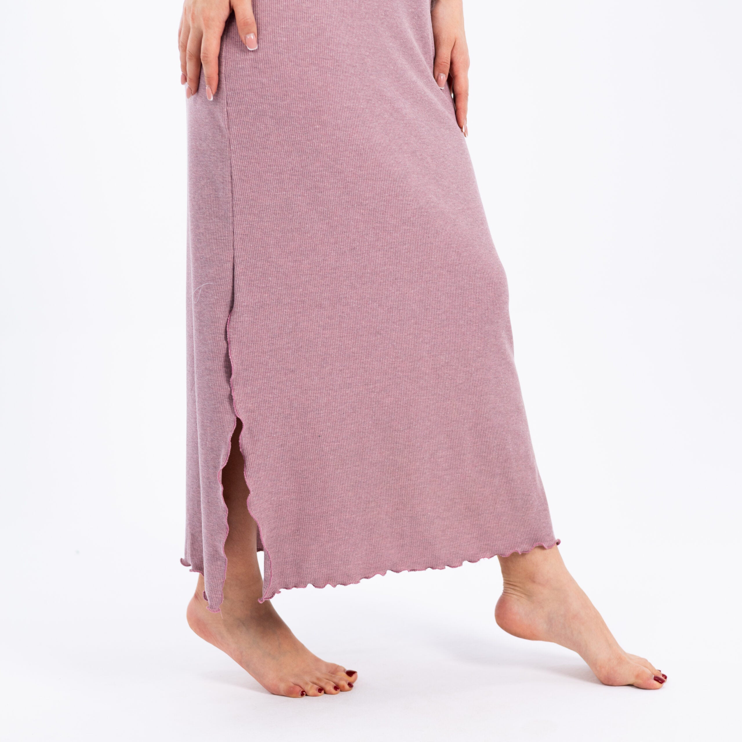 Serene Comfort Cotton Nightgown – Half Sleeves with Graceful Side Slit