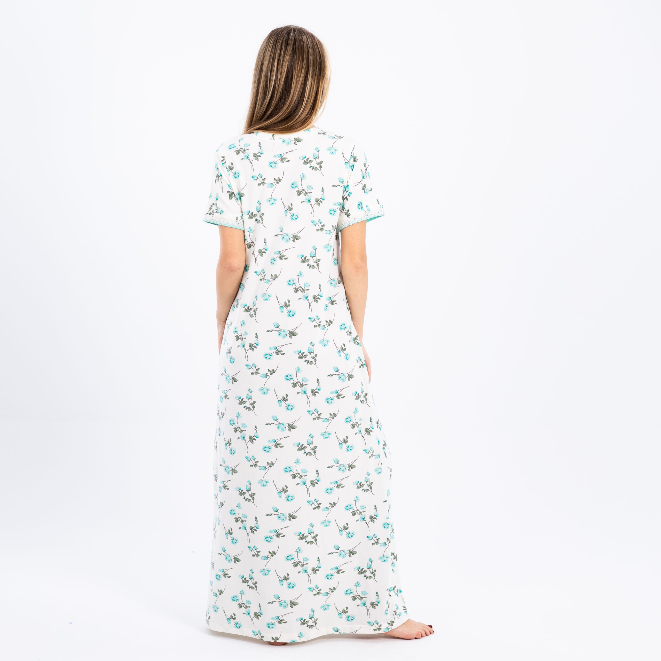 Elegant White Sleep Dress – Soft & Floral