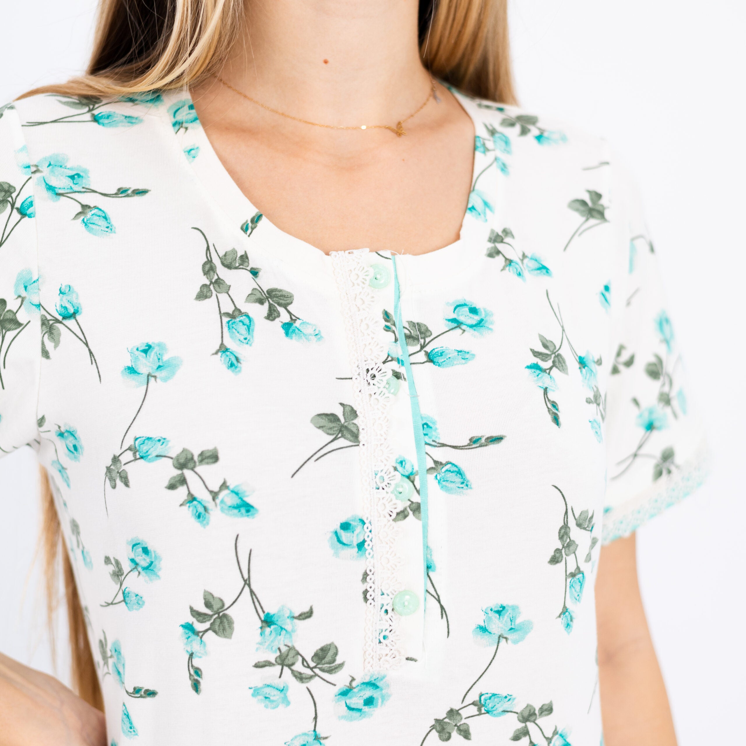 Elegant White Sleep Dress – Soft & Floral