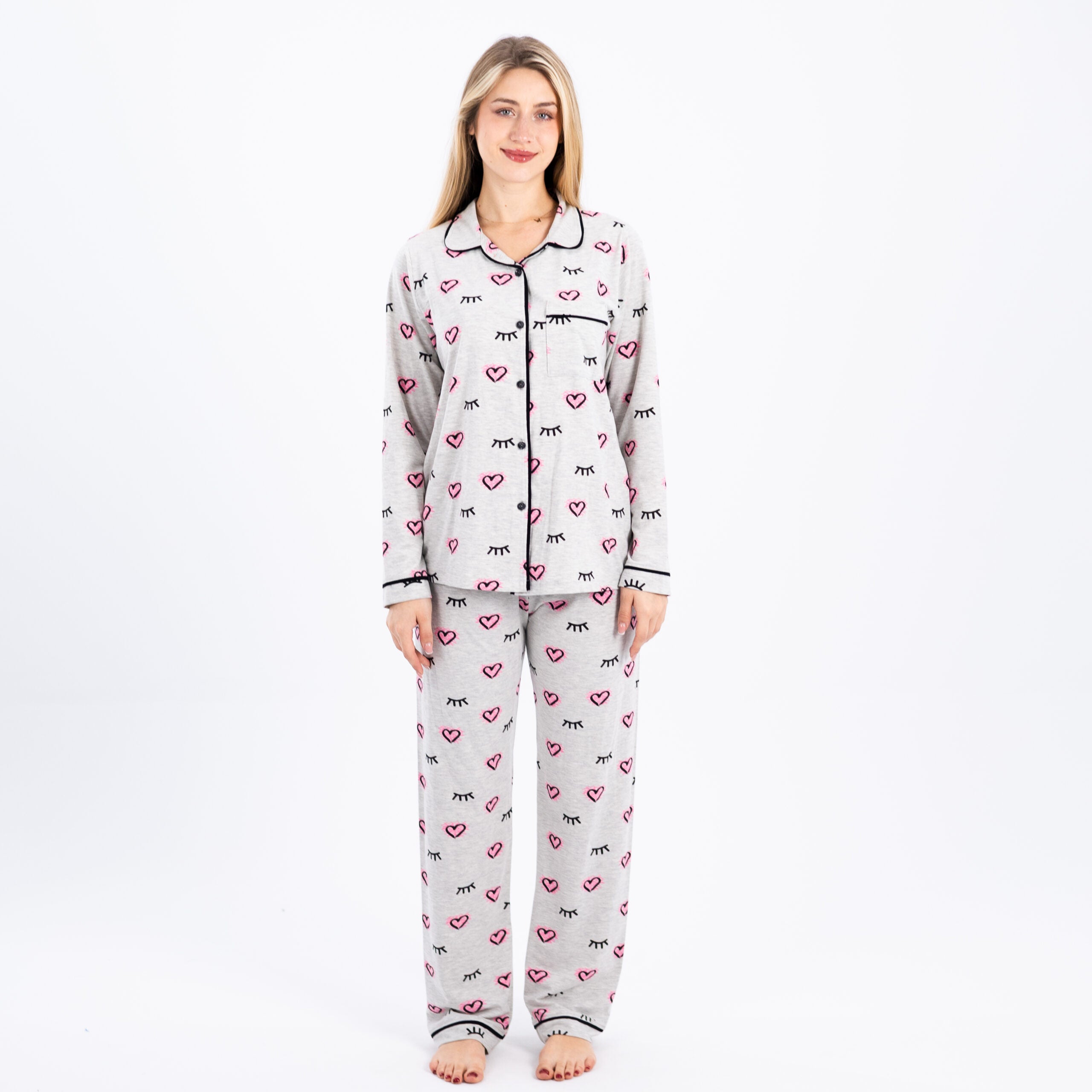 Classic Printed Long Sleeve Pajama Set