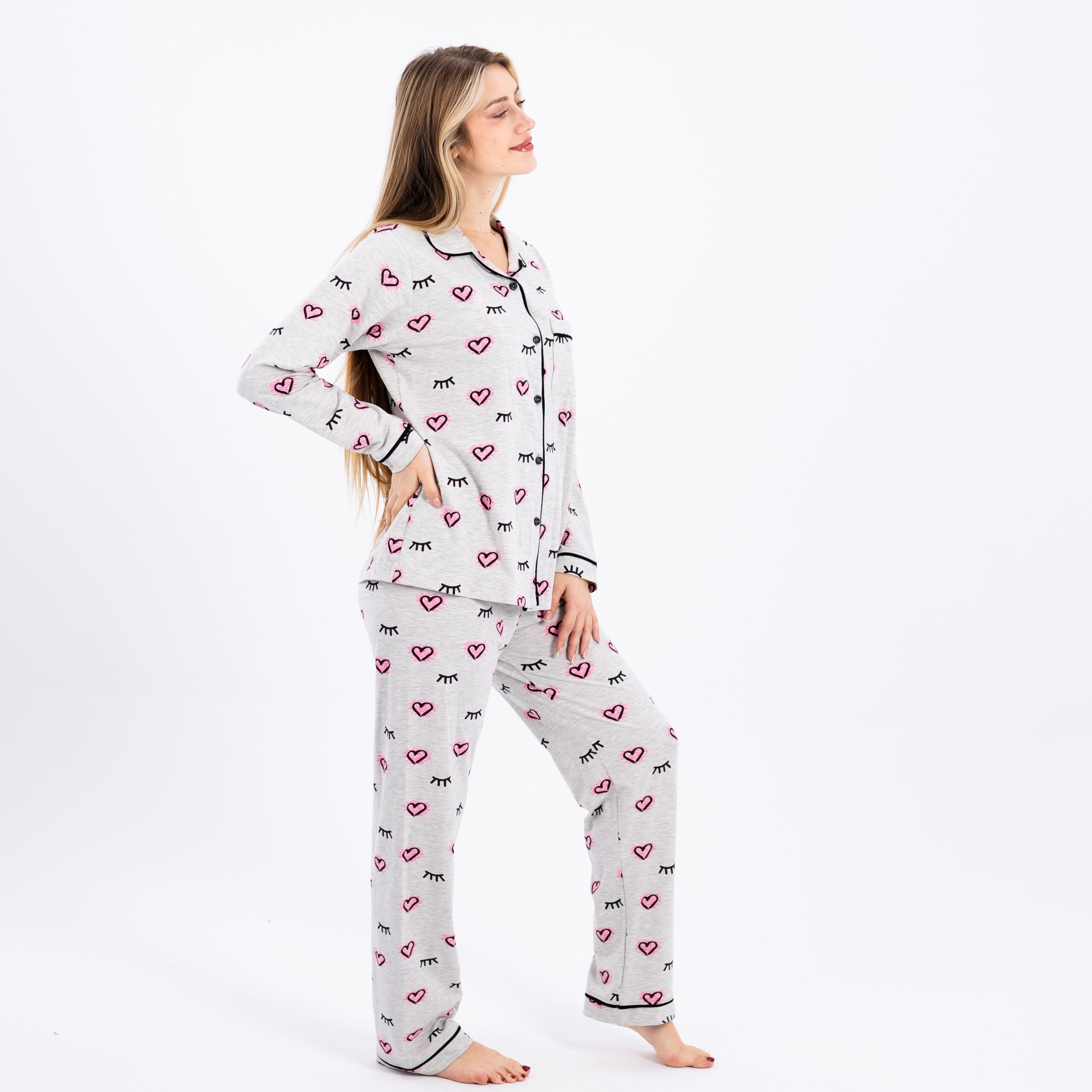 Classic Printed Long Sleeve Pajama Set