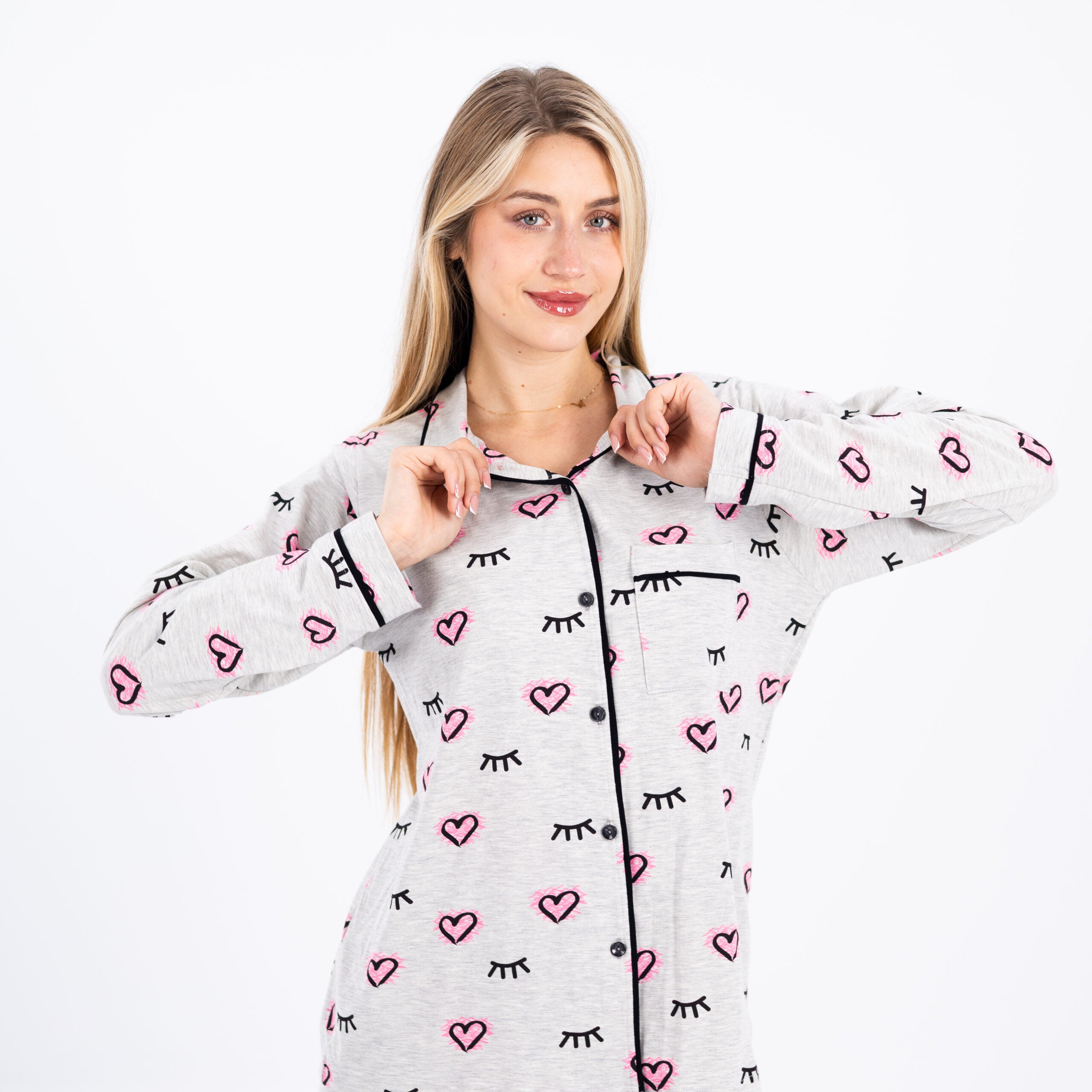 Classic Printed Long Sleeve Pajama Set
