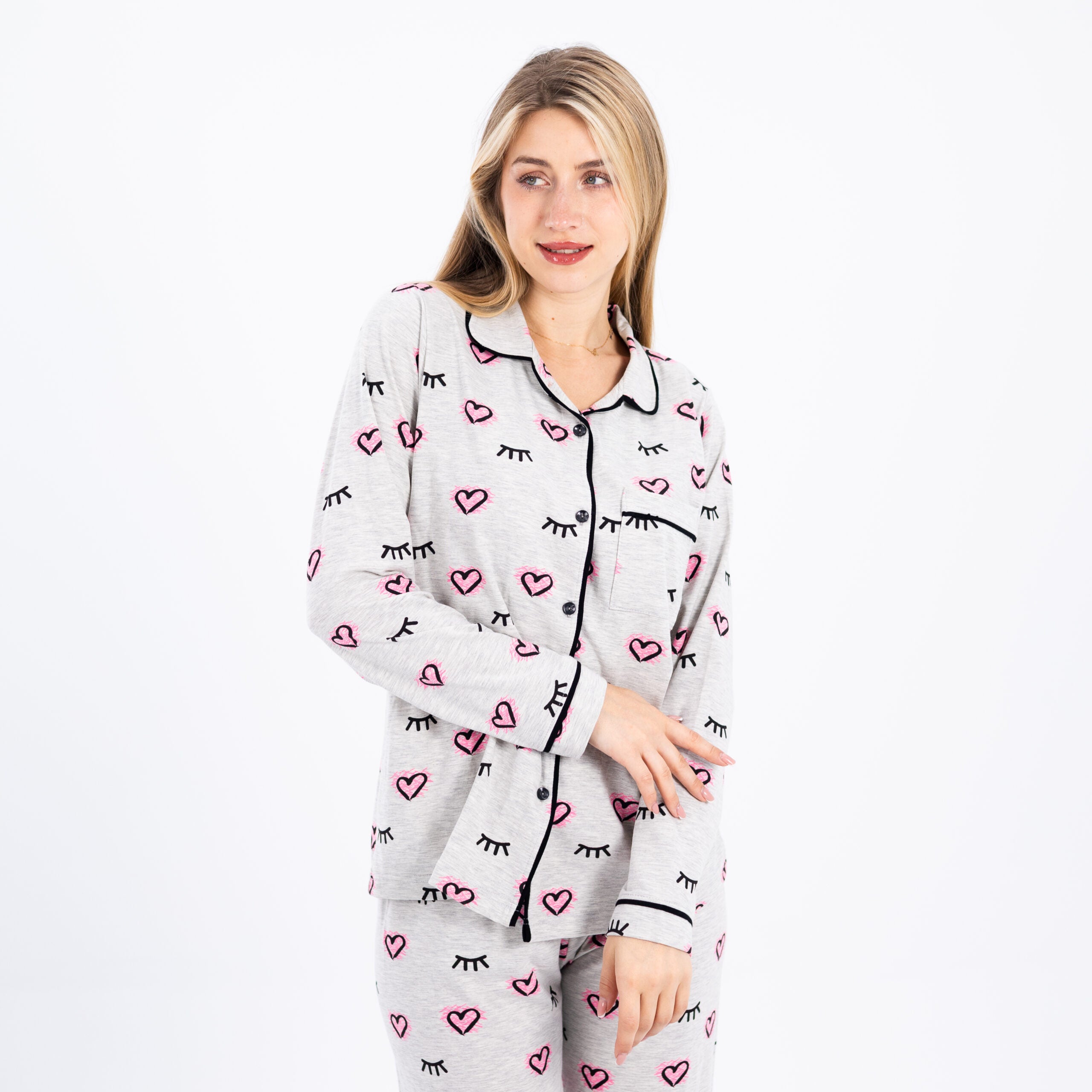 Classic Printed Long Sleeve Pajama Set
