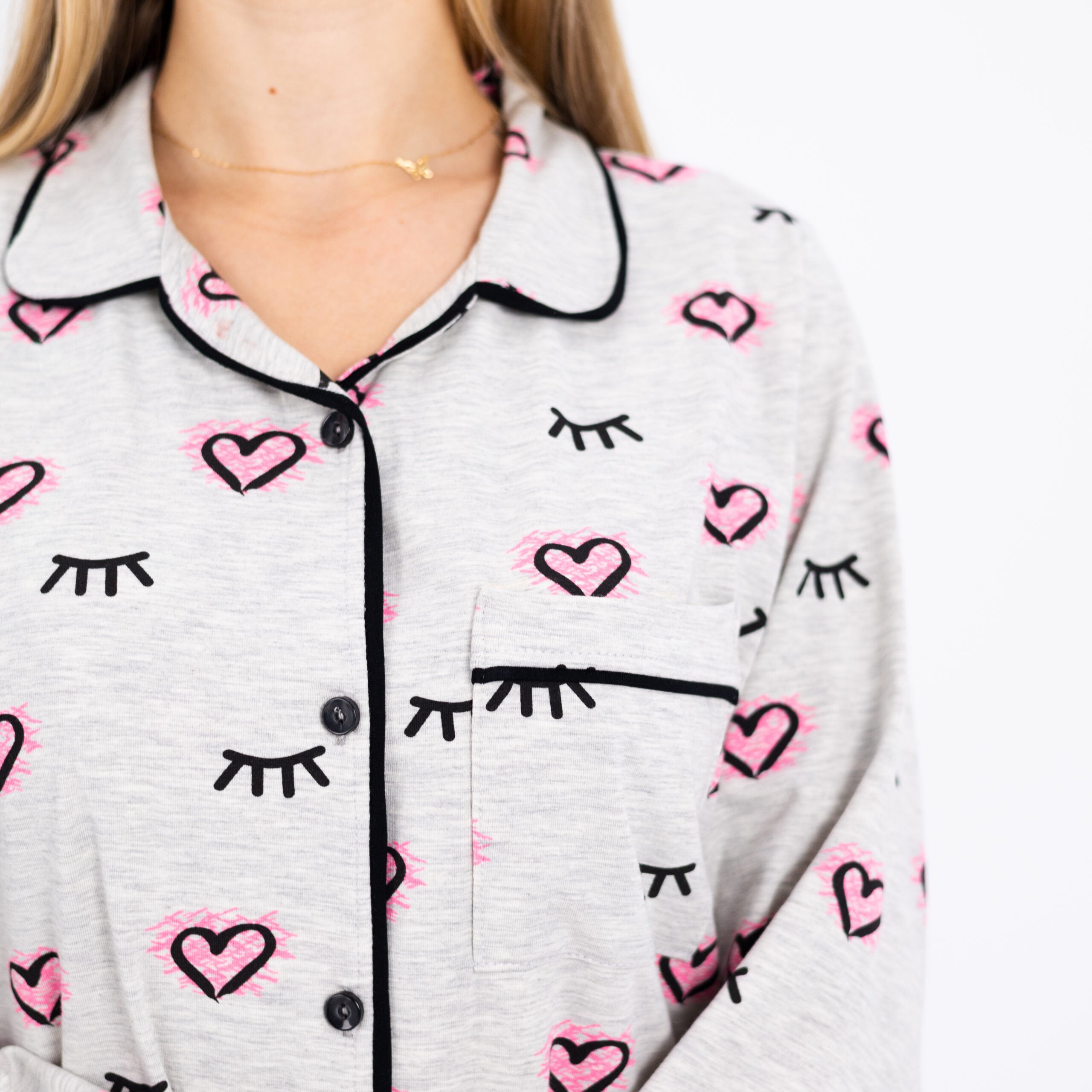 Classic Printed Long Sleeve Pajama Set