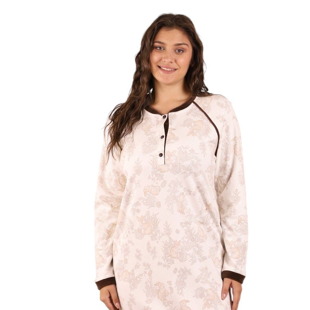 Elegant Printed Long Nightgown | FW26