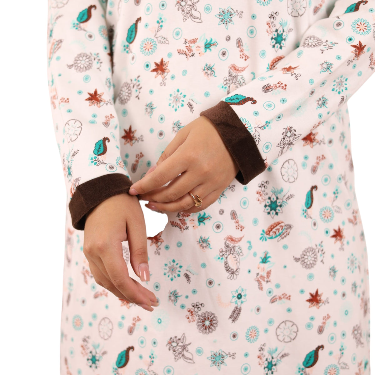 Elegant Printed Charm Nightgown | FW26