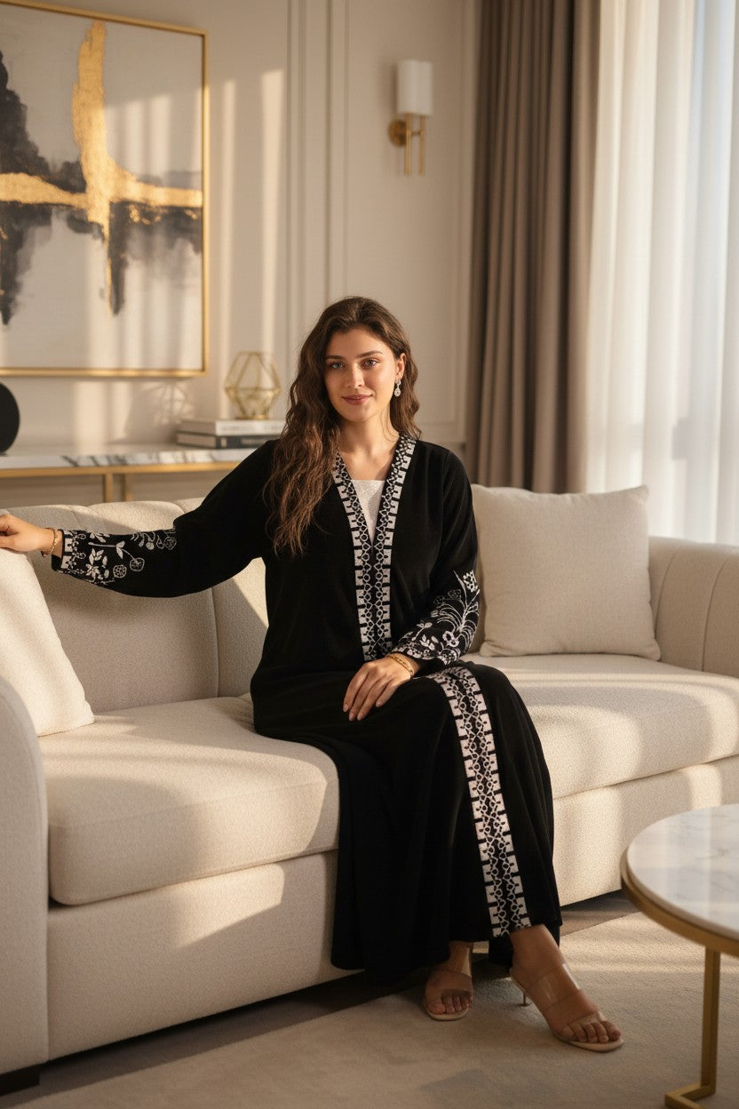 Embroidered Trim Layali Abaya | FW26