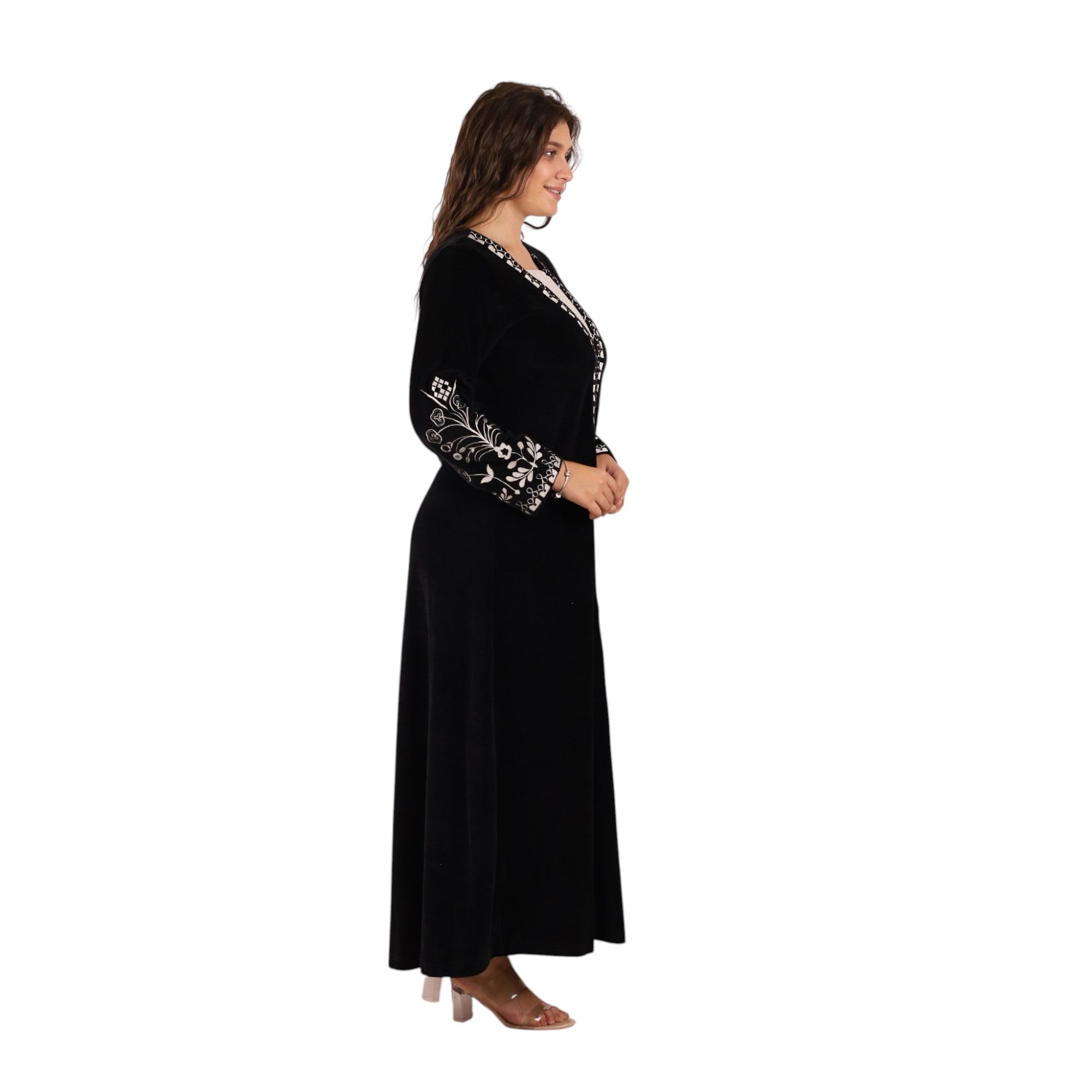 Embroidered Trim Long Abaya | FW26
