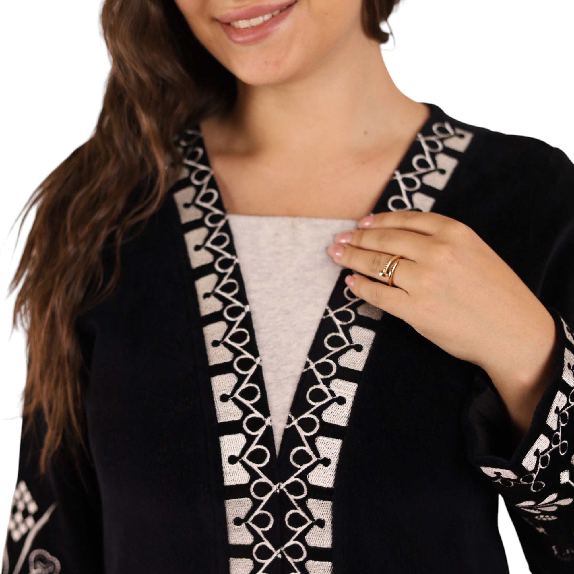 Embroidered Trim Long Abaya | FW26