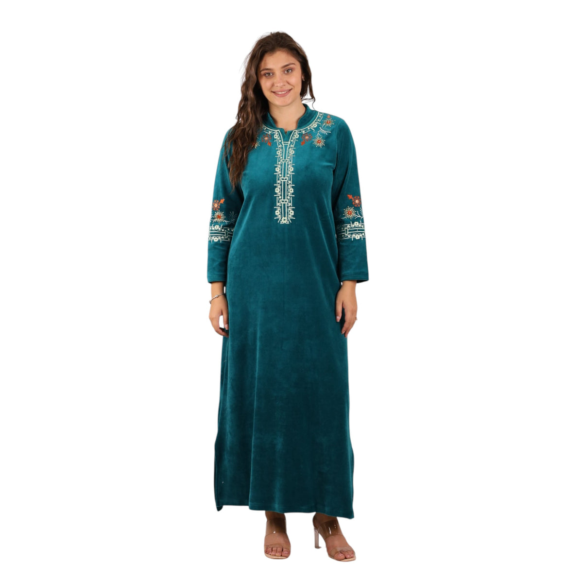 Ayla Embroidered Teal Abaya | FW26