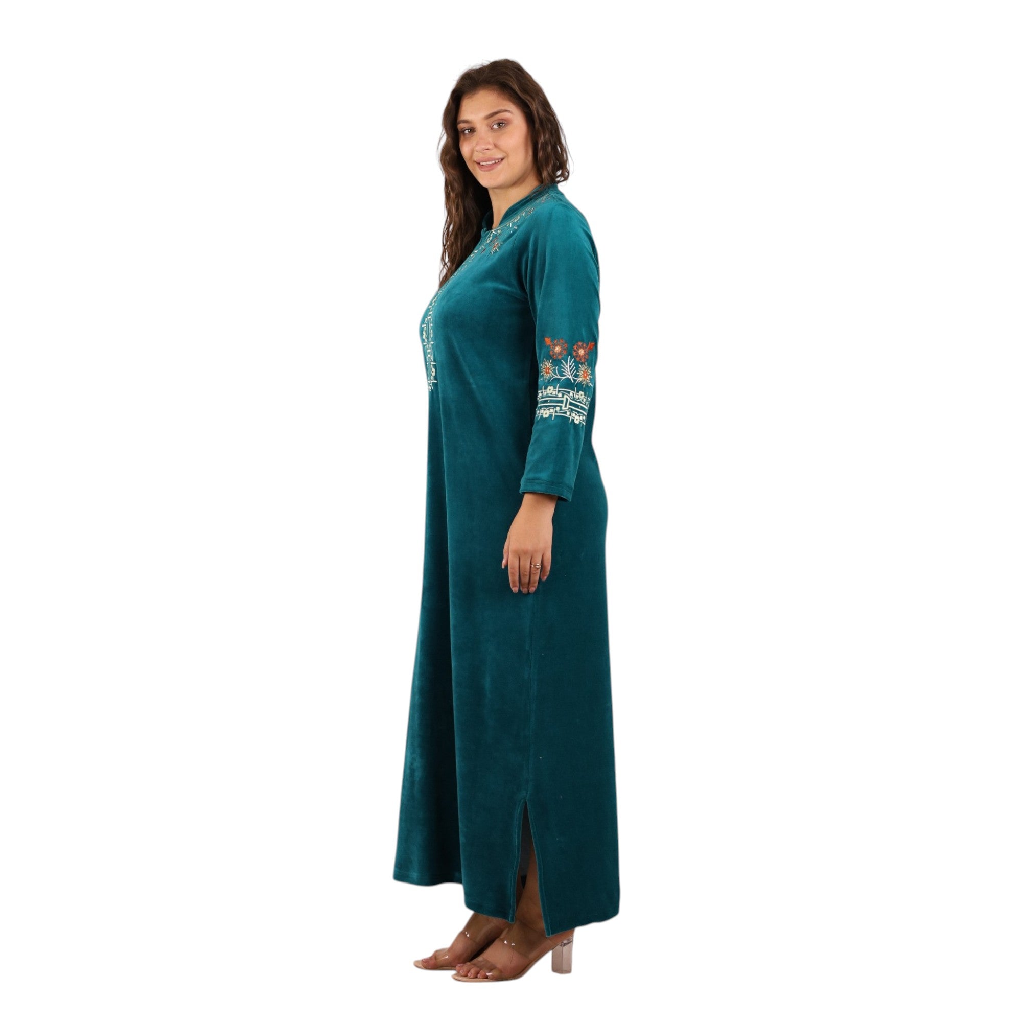 Ayla Embroidered Teal Abaya | FW26