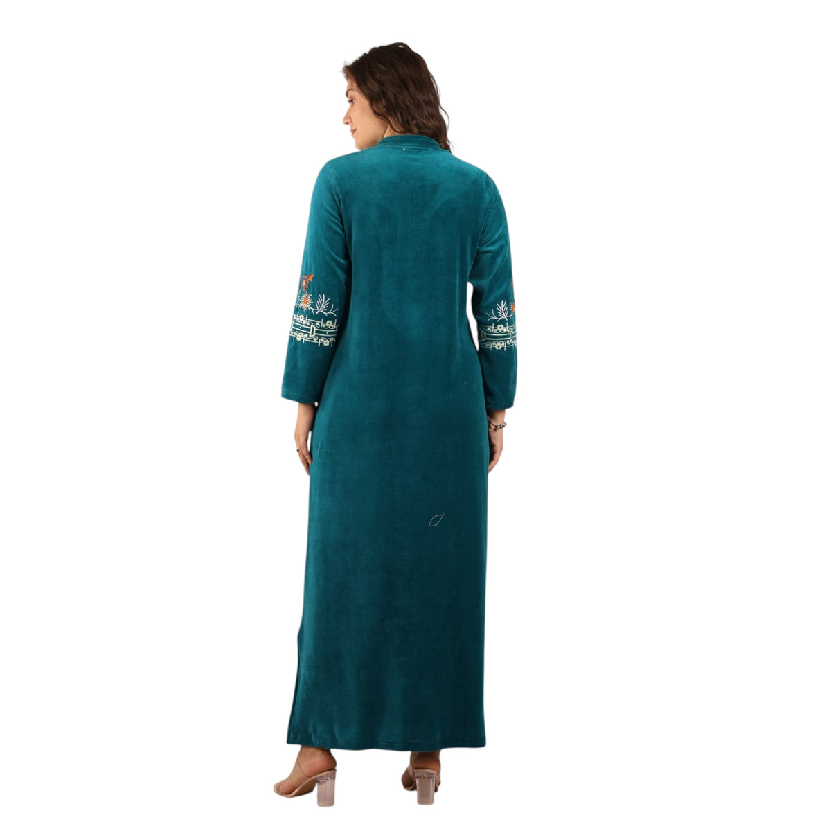 Ayla Embroidered Teal Abaya | FW26