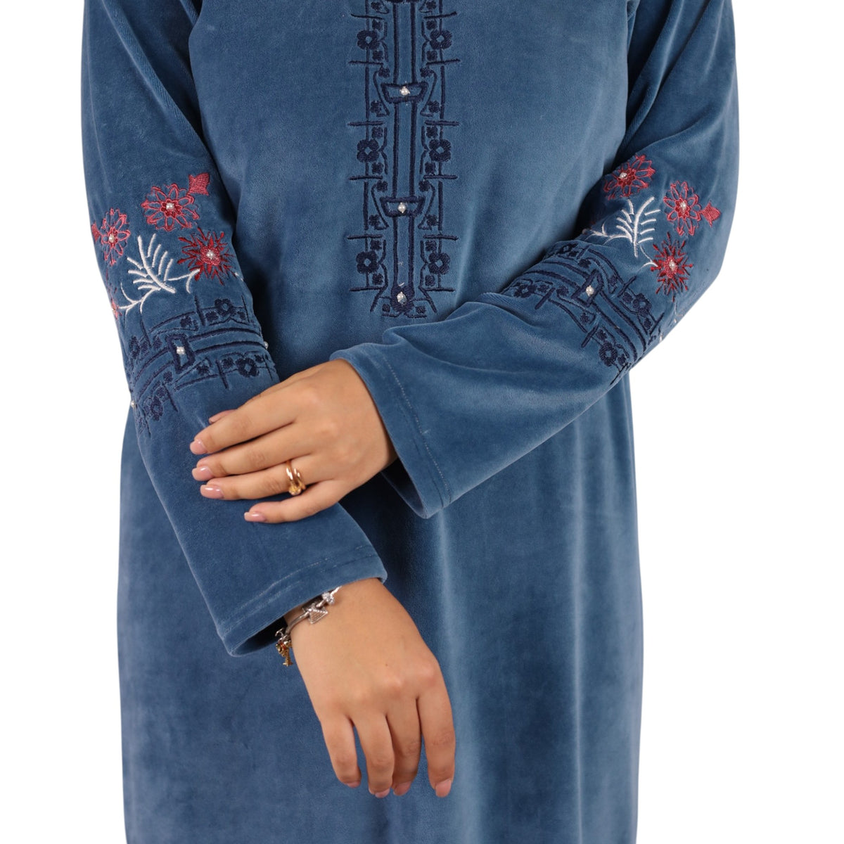 Ayla Embroidered Teal Abaya | FW26