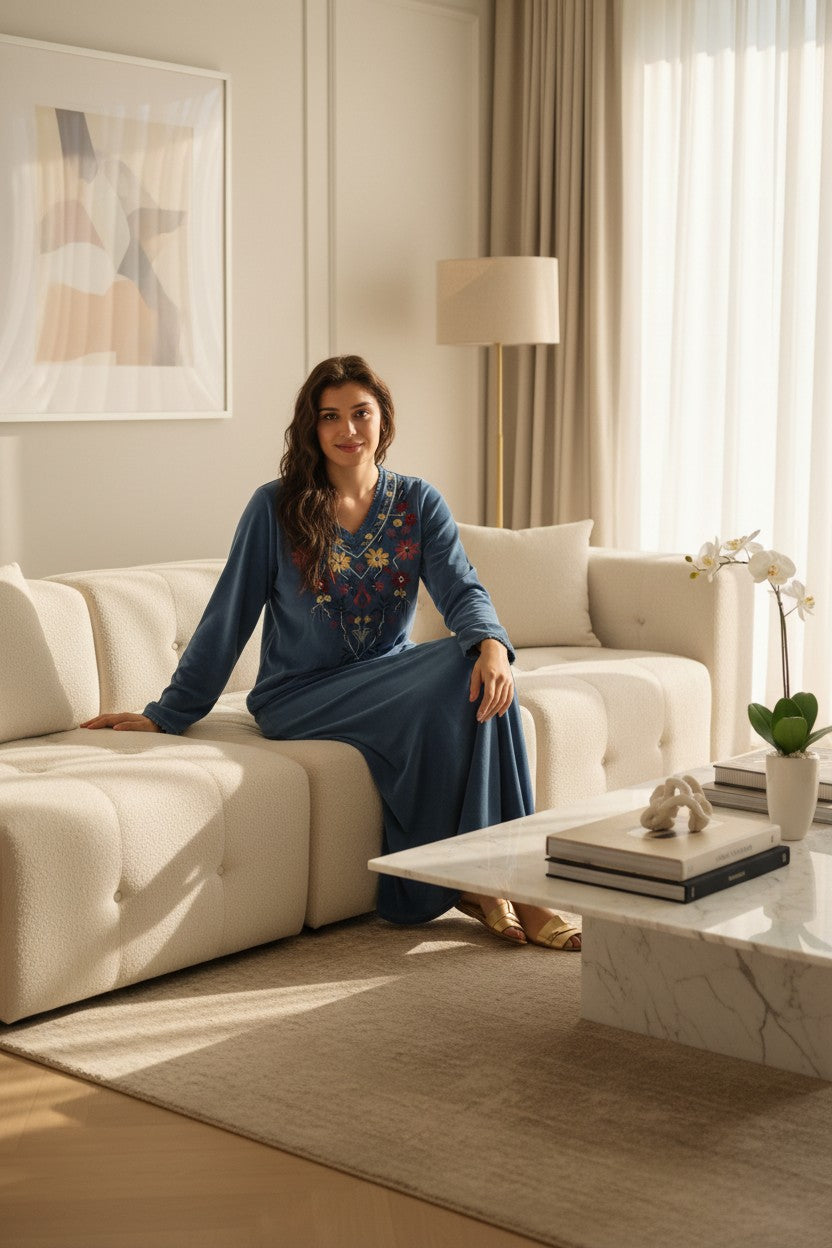 Raneem Floral Embroidered Abaya | FW26