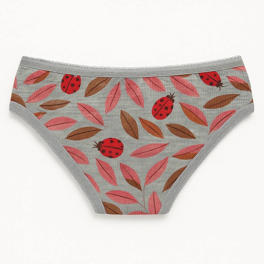 Girls’ Grey Cotton Hipster Underwear(Pack of 3)