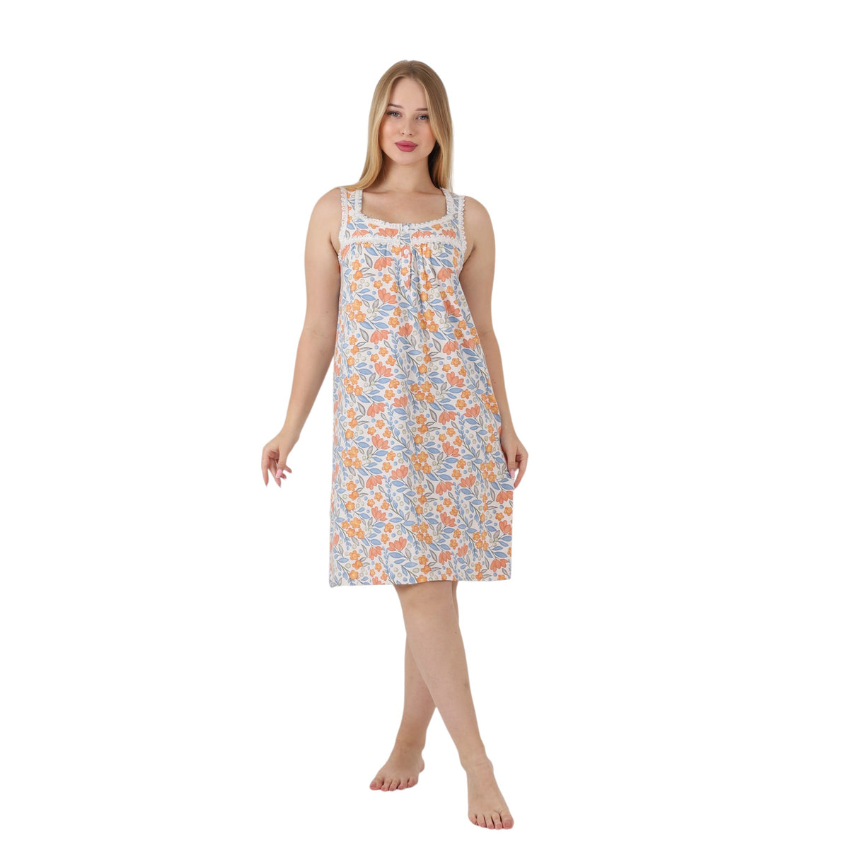 Floral Lace Trim Nightgown