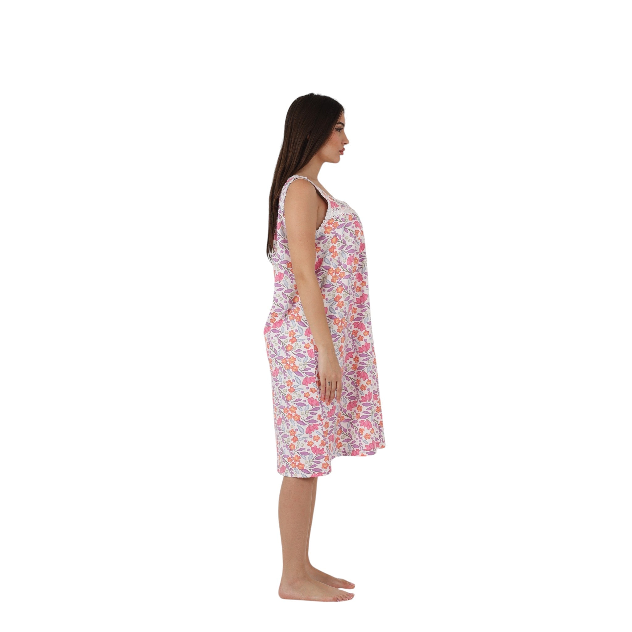 Floral Lace Trim Nightgown