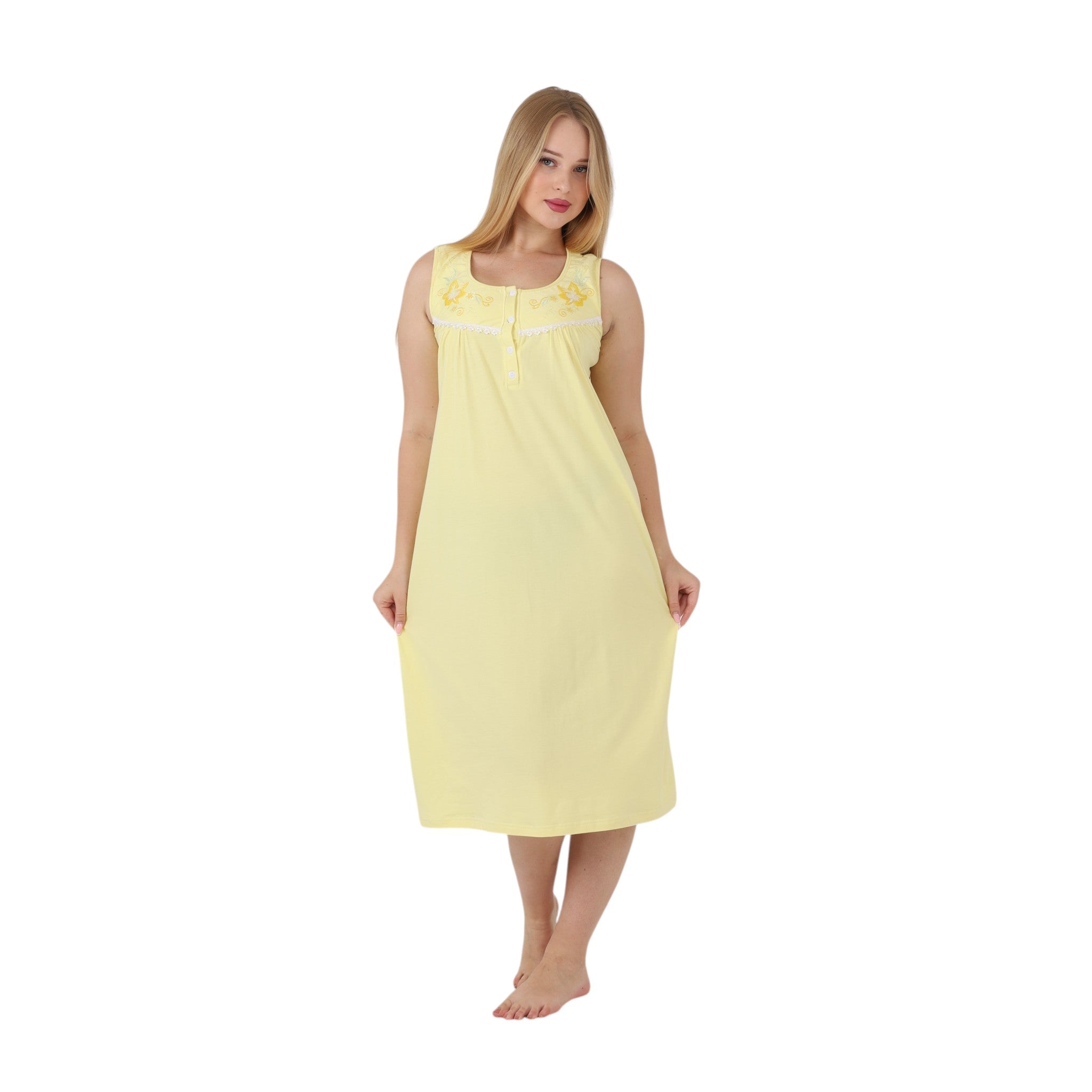 Floral Embroidered Lace Nightgown