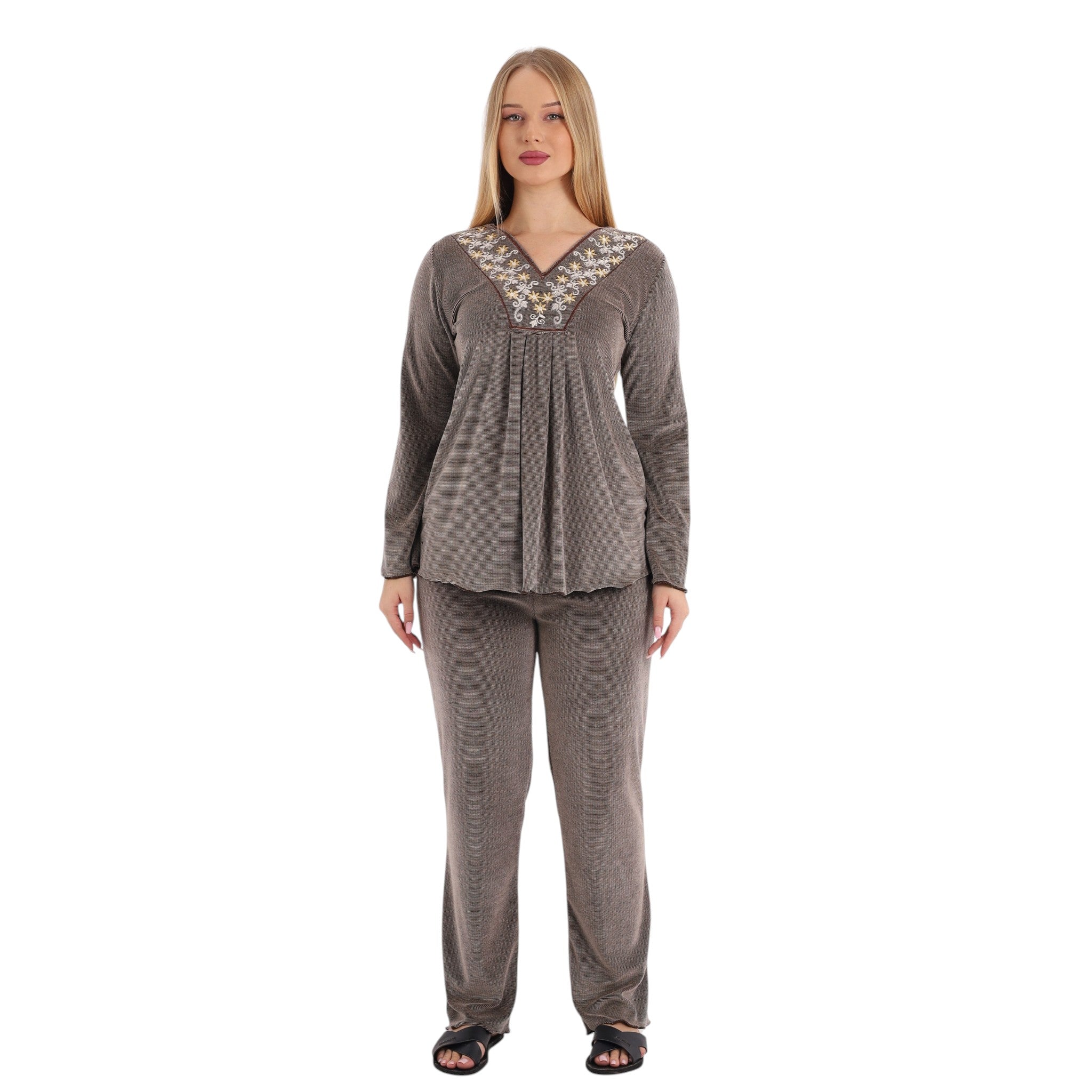 Viola Embroidered Pajama Set  | FW26