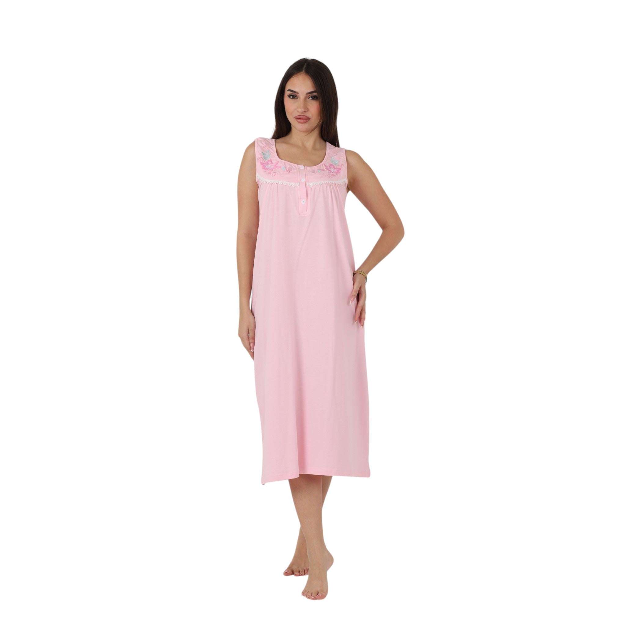 Floral Embroidered Lace Nightgown