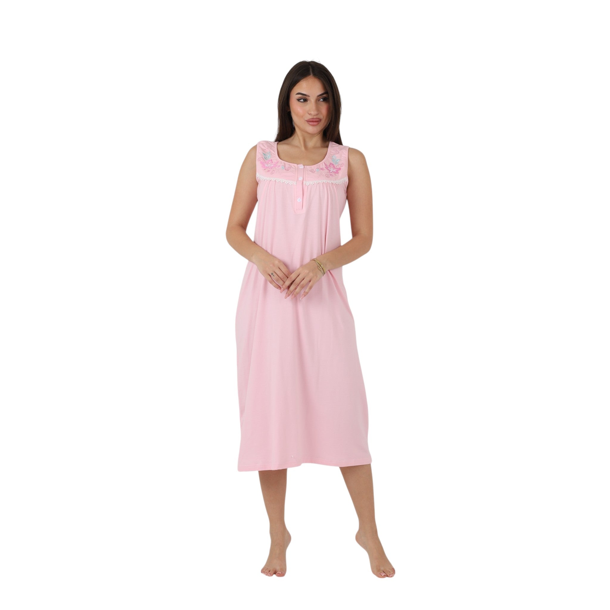 Floral Embroidered Lace Nightgown