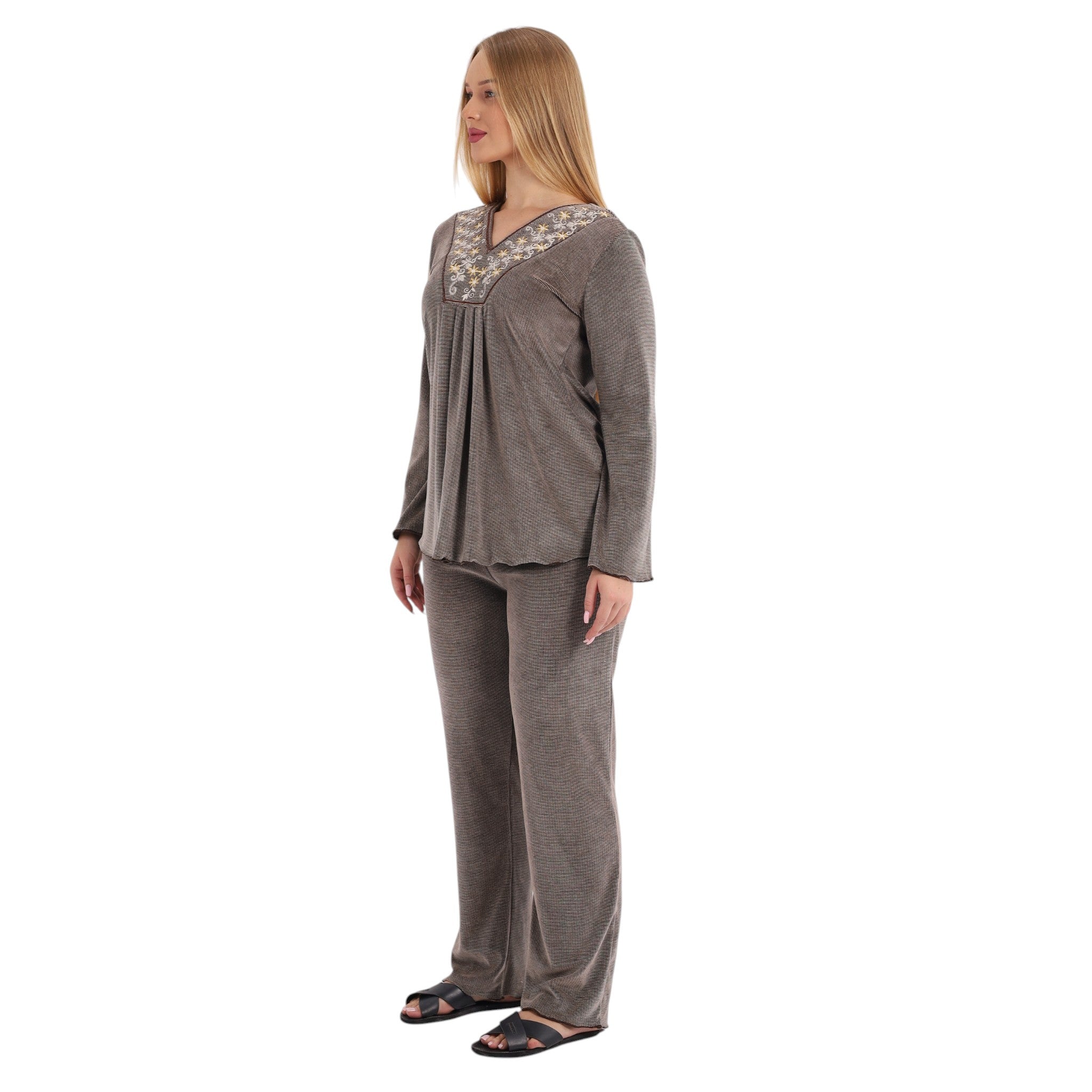Viola Embroidered Pajama Set  | FW26