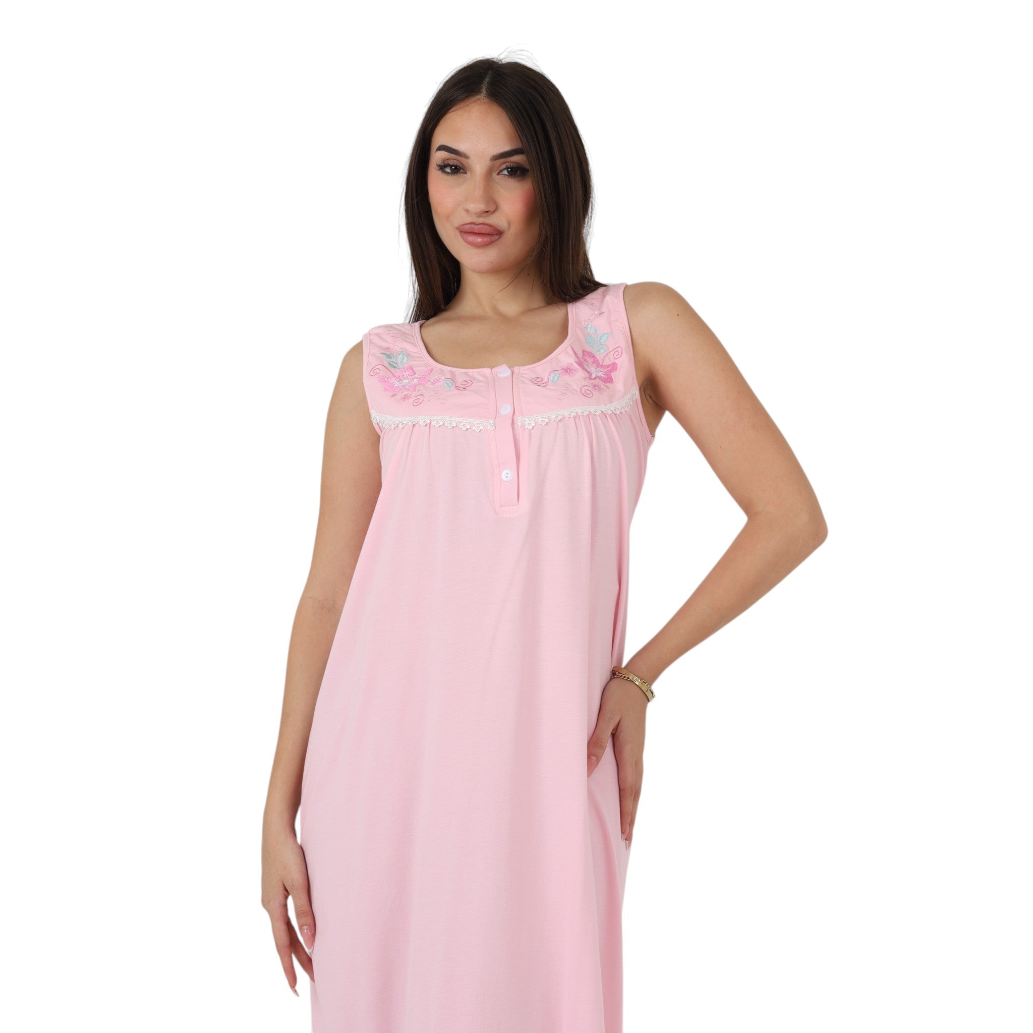 Floral Embroidered Lace Nightgown
