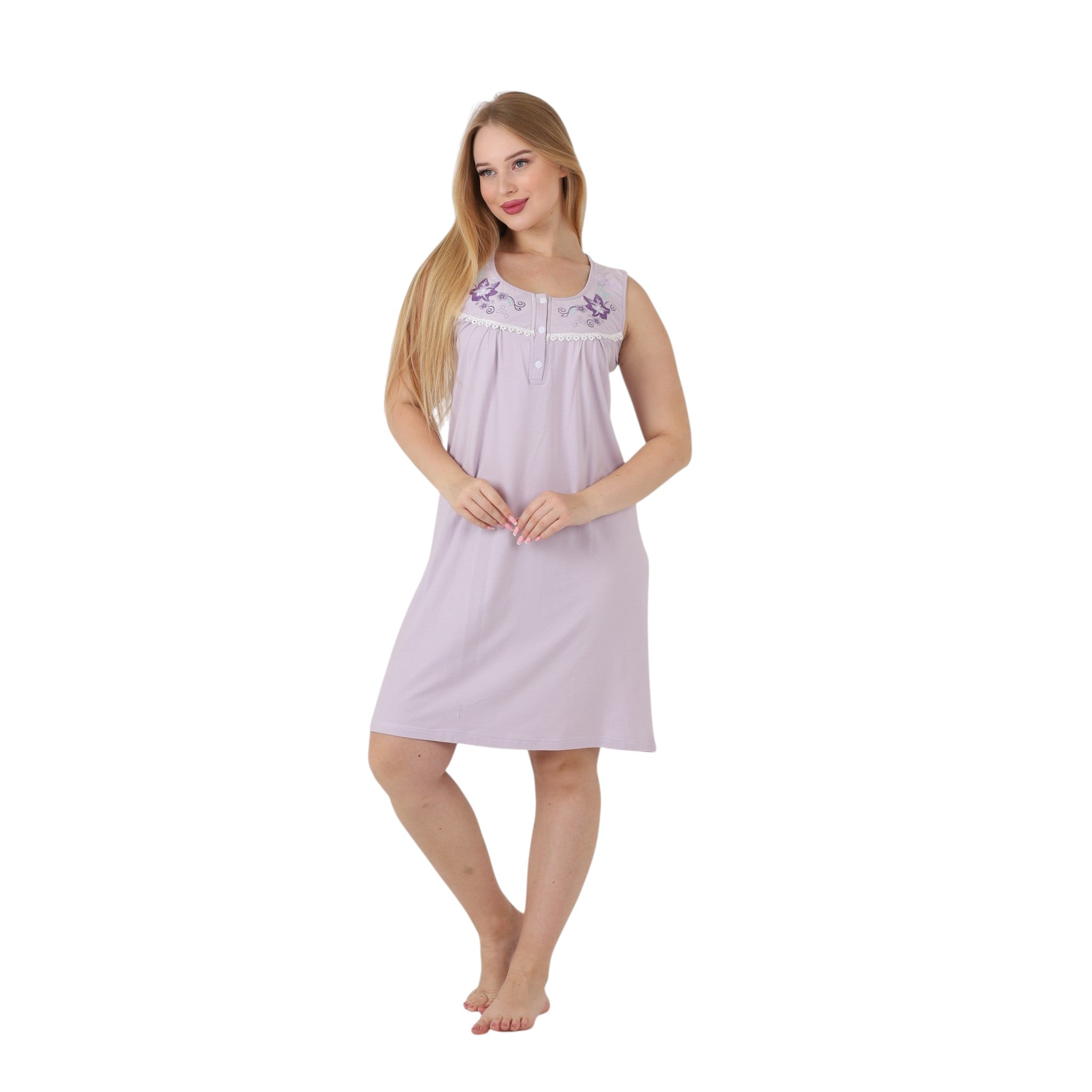 Floral Embroidered Lace Nightgown
